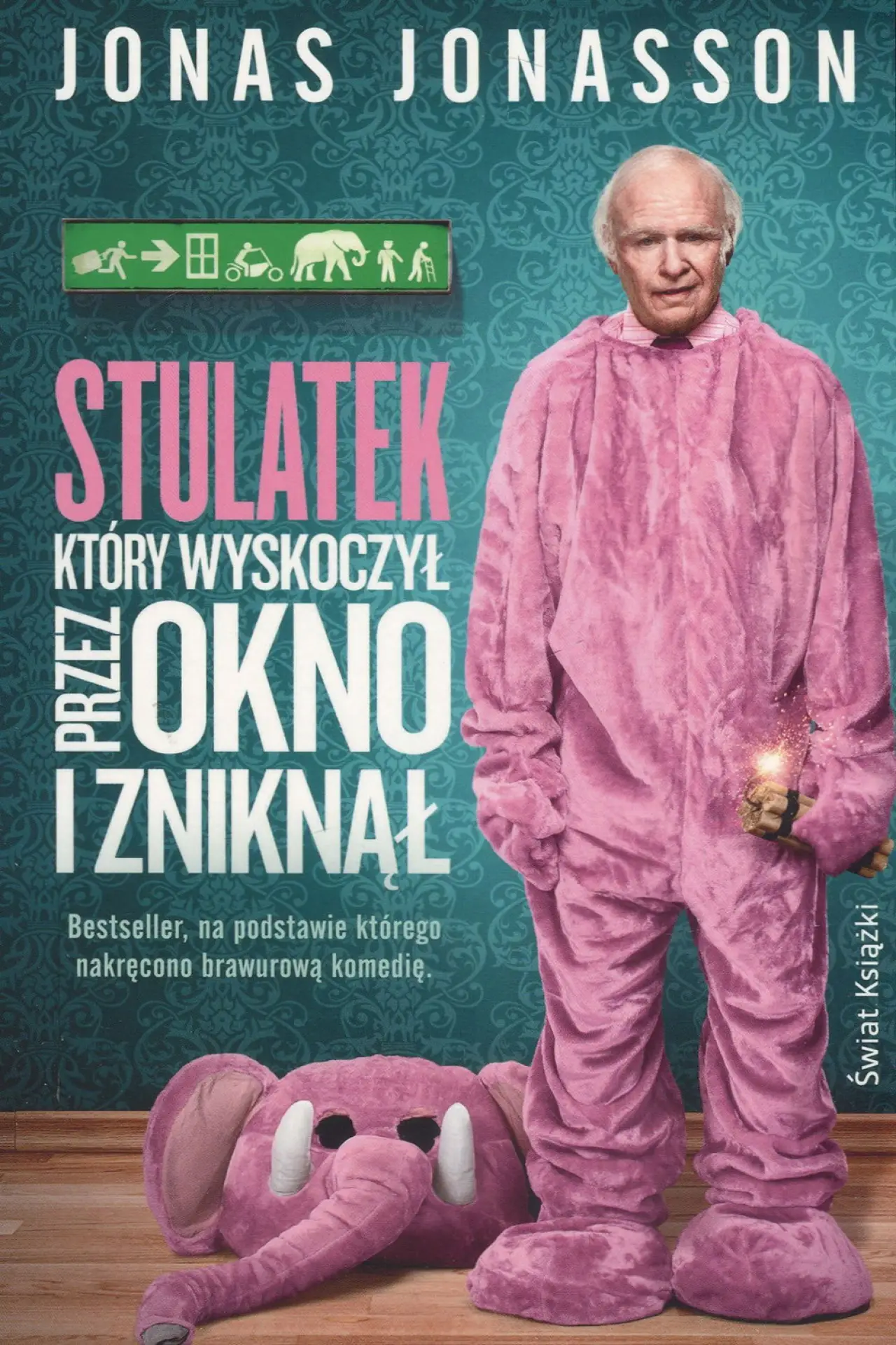 Plakat filmowy "Stulatek, który wyskoczył przez okno i zniknął"