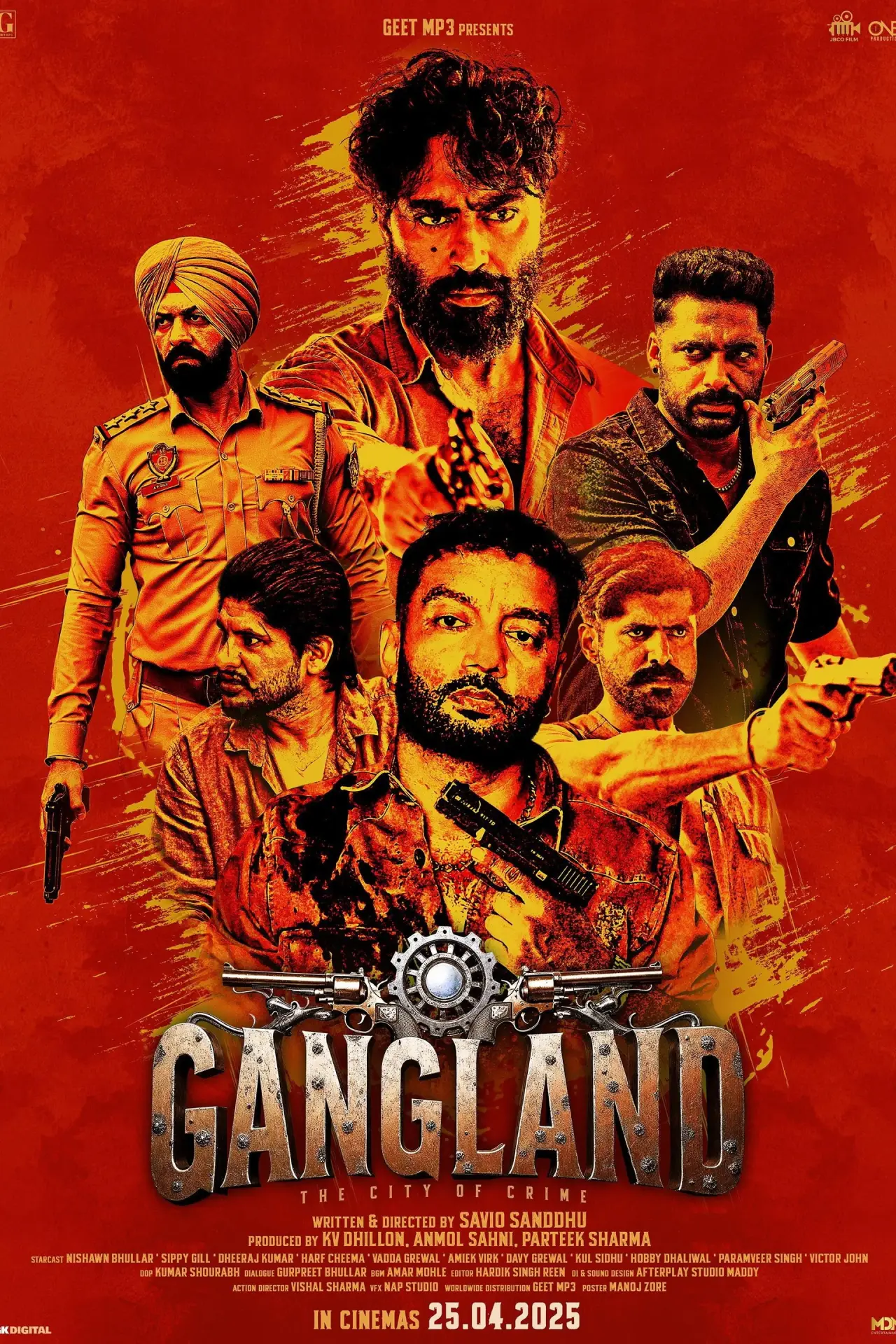 Plakat filmowy "ਗੈਂਗਲੈਂਡ: ਅਪਰਾਧ ਦਾ ਸ਼ਹਿਰ"