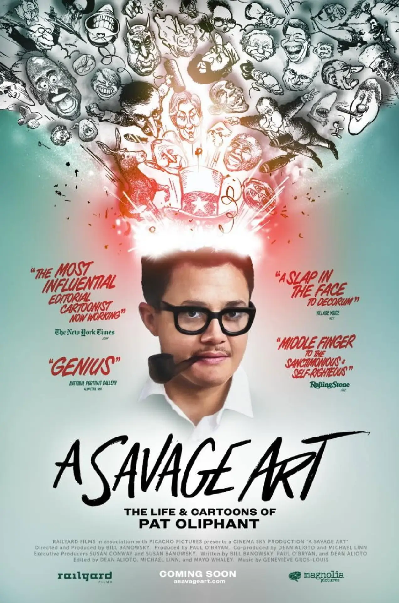 Plakat filmowy "A Savage Art: The Life & Cartoons of Pat Oliphant"