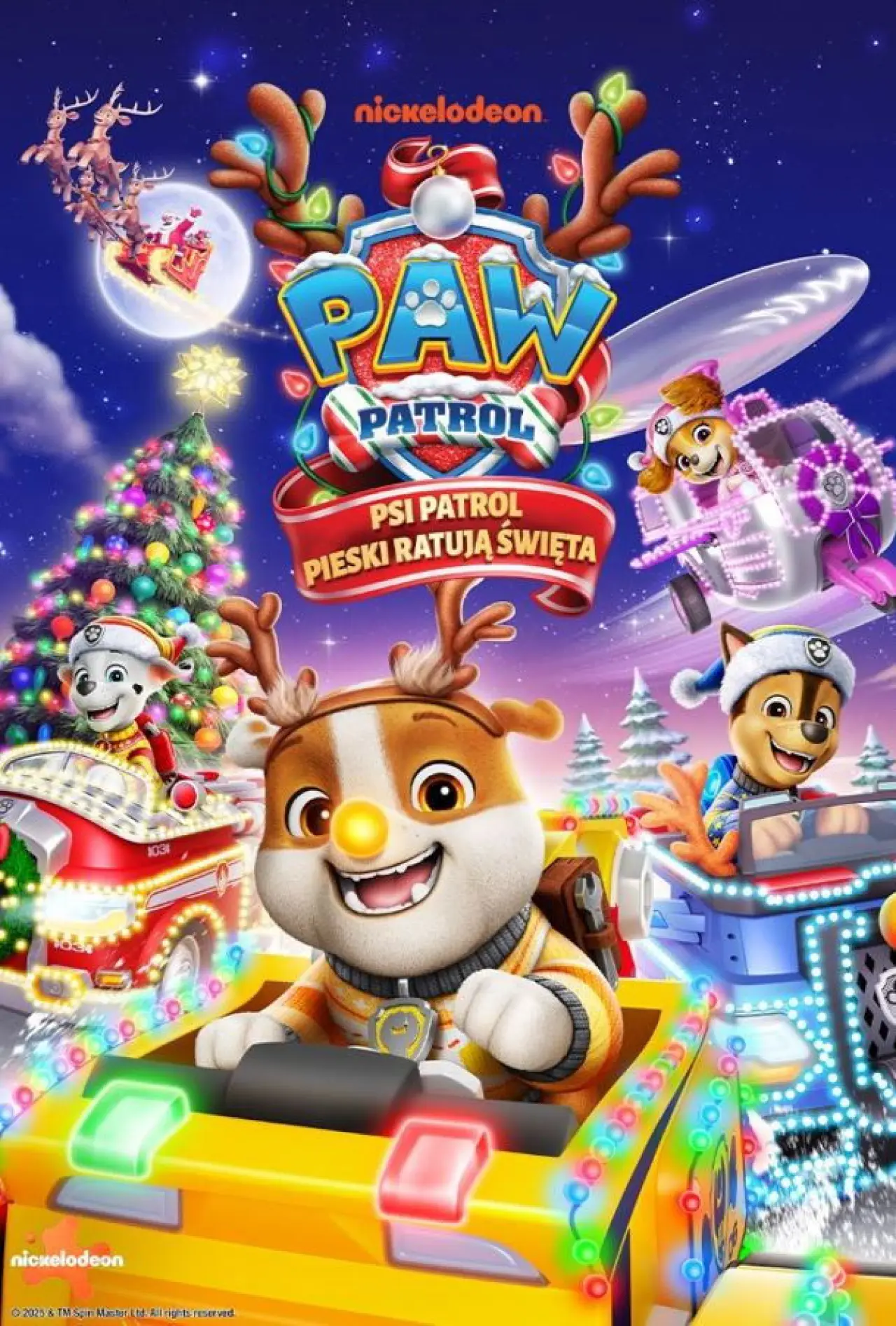 Plakat filmowy "Psi patrol. Pieski ratują święta"