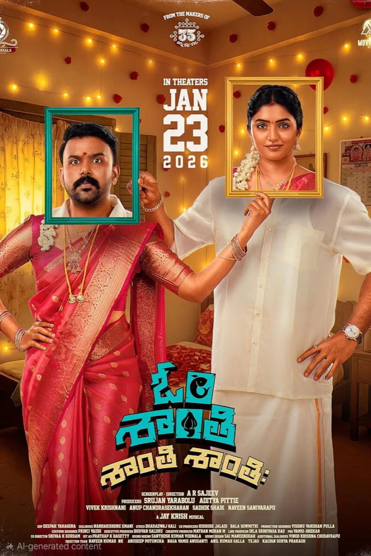 Plakat filmowy "ఓం శాంతి శాంతి శాంతి"