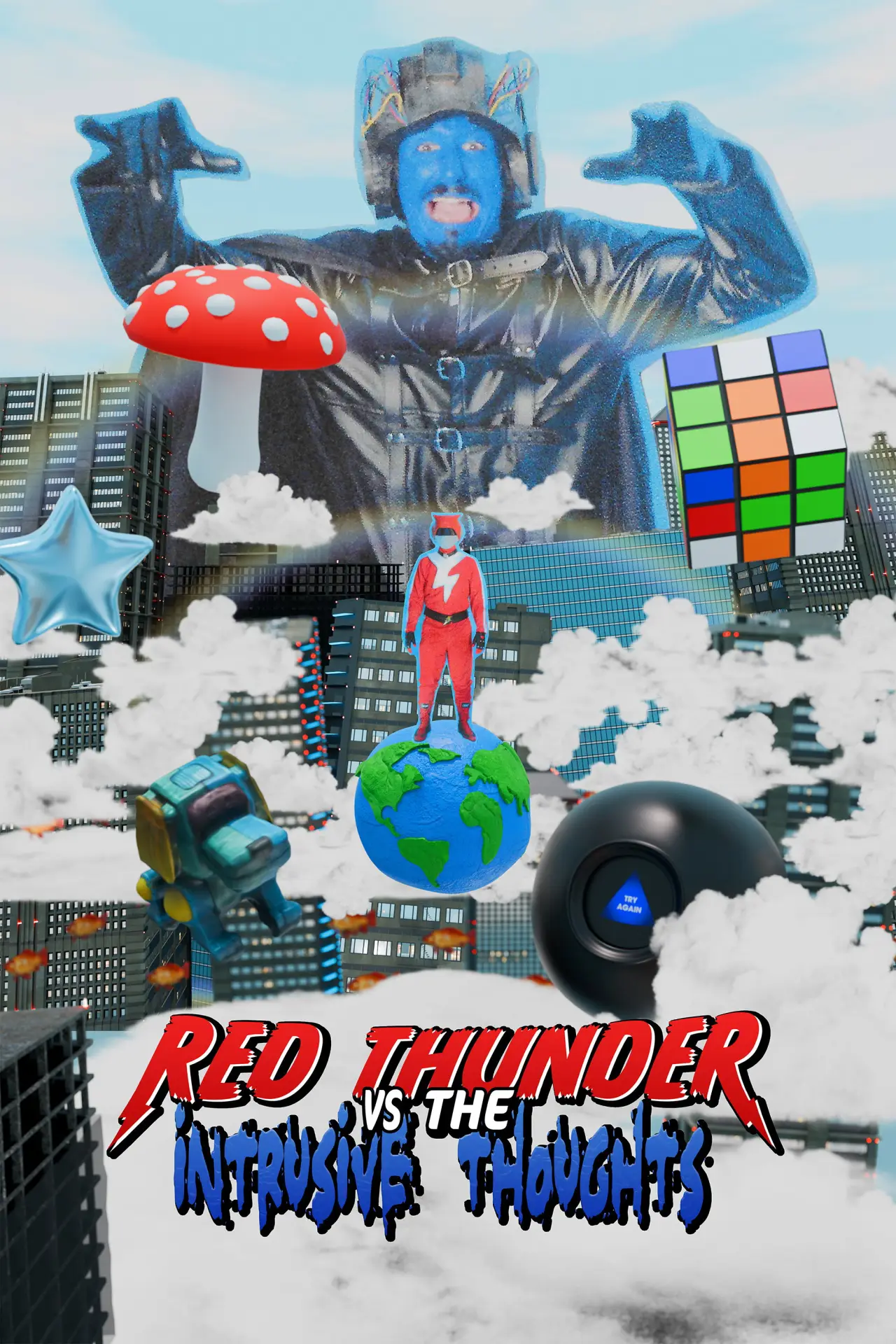 Plakat filmowy "Red Thunder VS The Intrusive Thoughts"