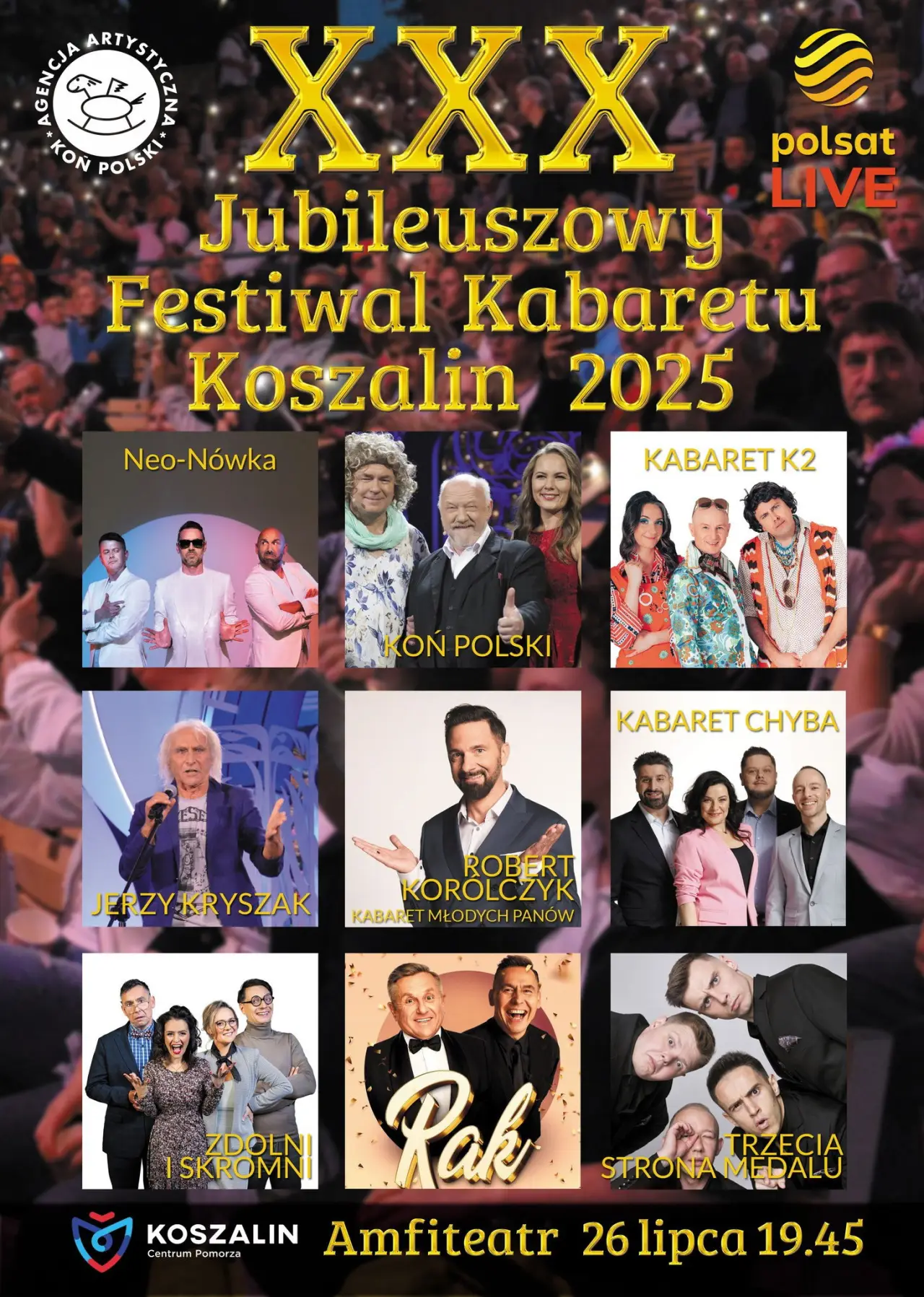 Plakat filmowy "XXX Jubileuszowy Festiwal Kabaretu Koszalin"