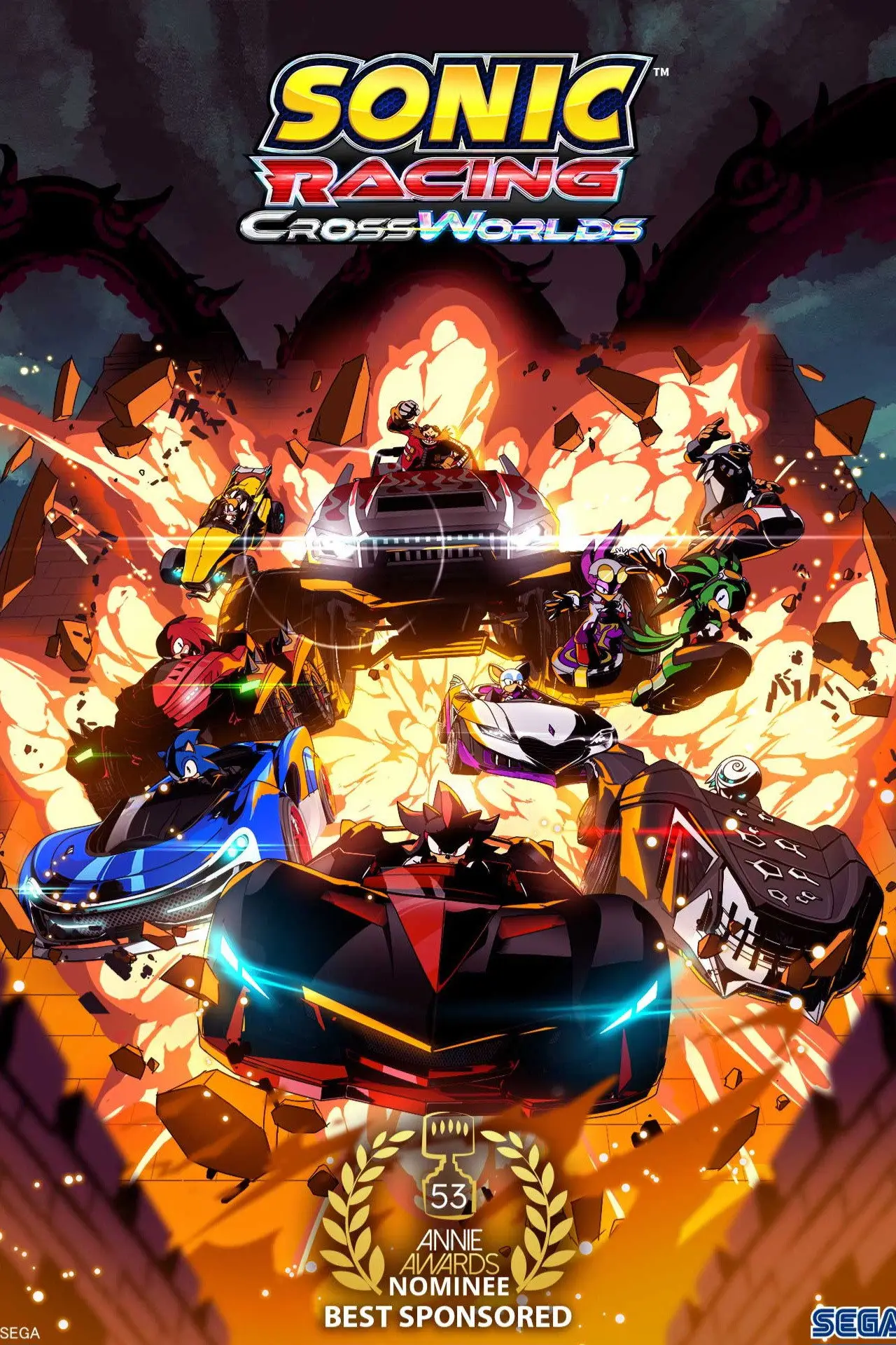 Plakat filmowy "Sonic Racing:  CrossWorlds - The Animation"