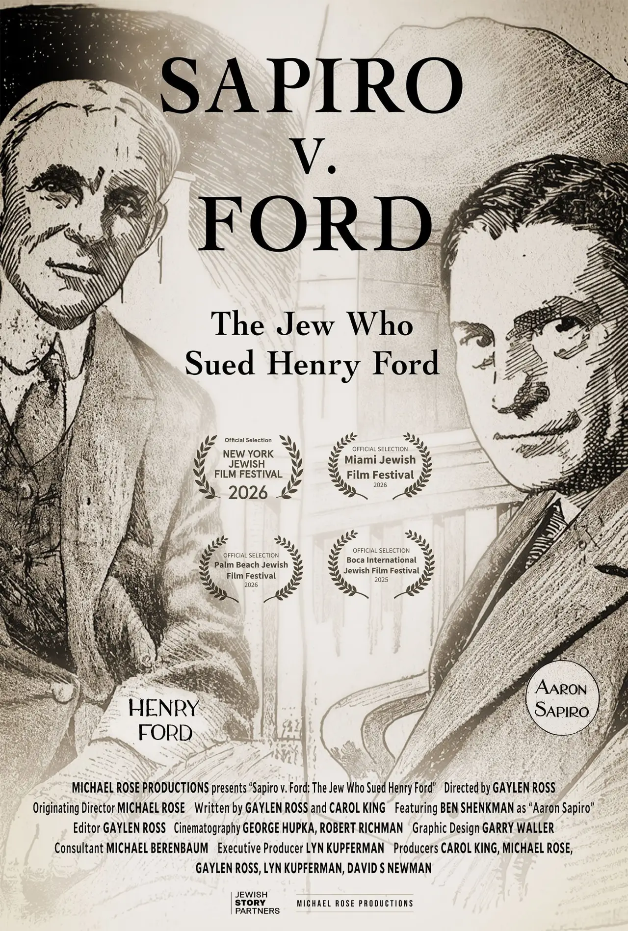 Plakat filmowy "Sapiro vs. Ford: The Jew Who Sued Henry Ford"