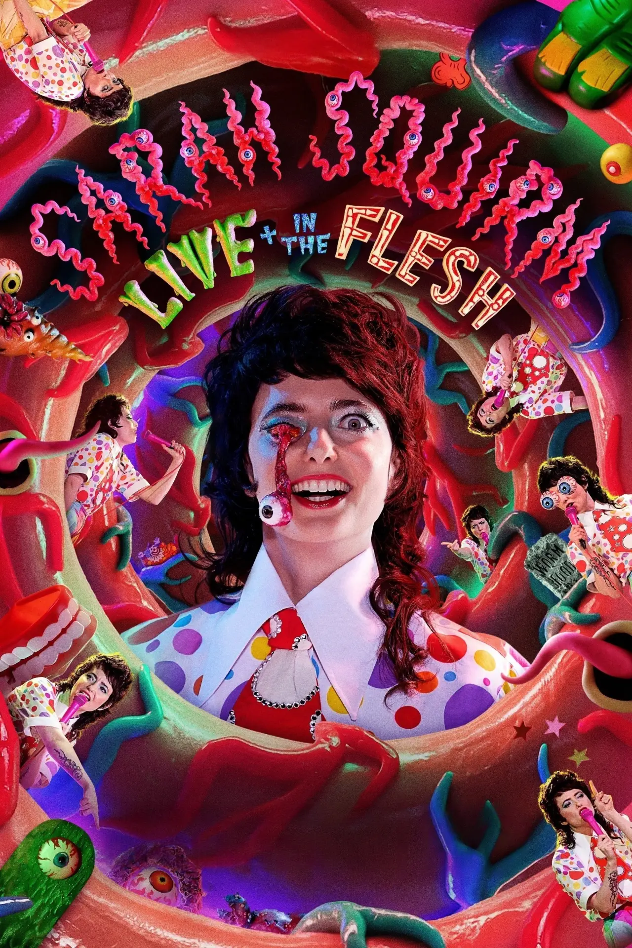 Plakat filmowy "Sarah Squirm: Na żywo i we własnej osobie"