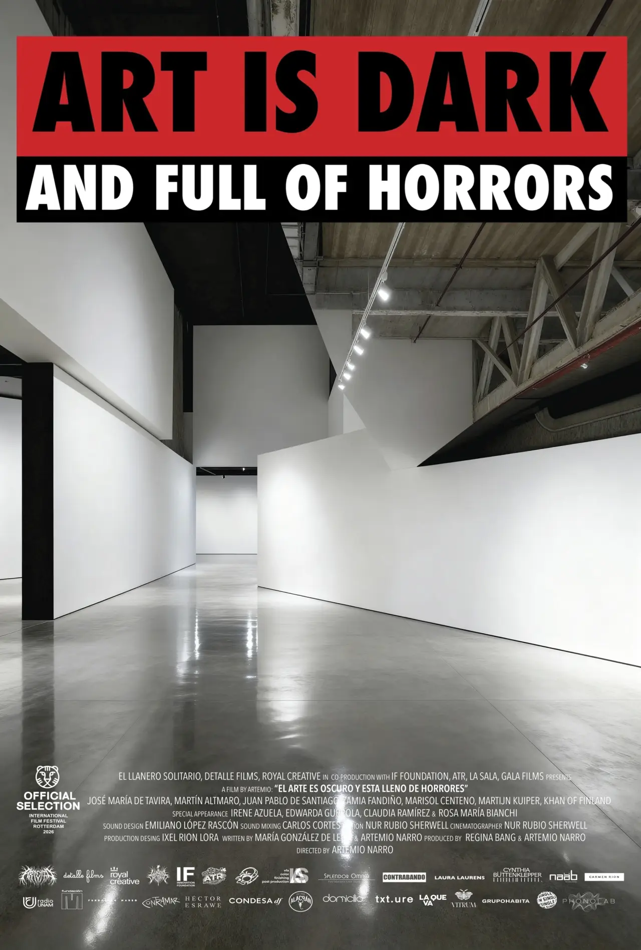 Plakat filmowy "El arte es oscuro y está lleno de horrores"