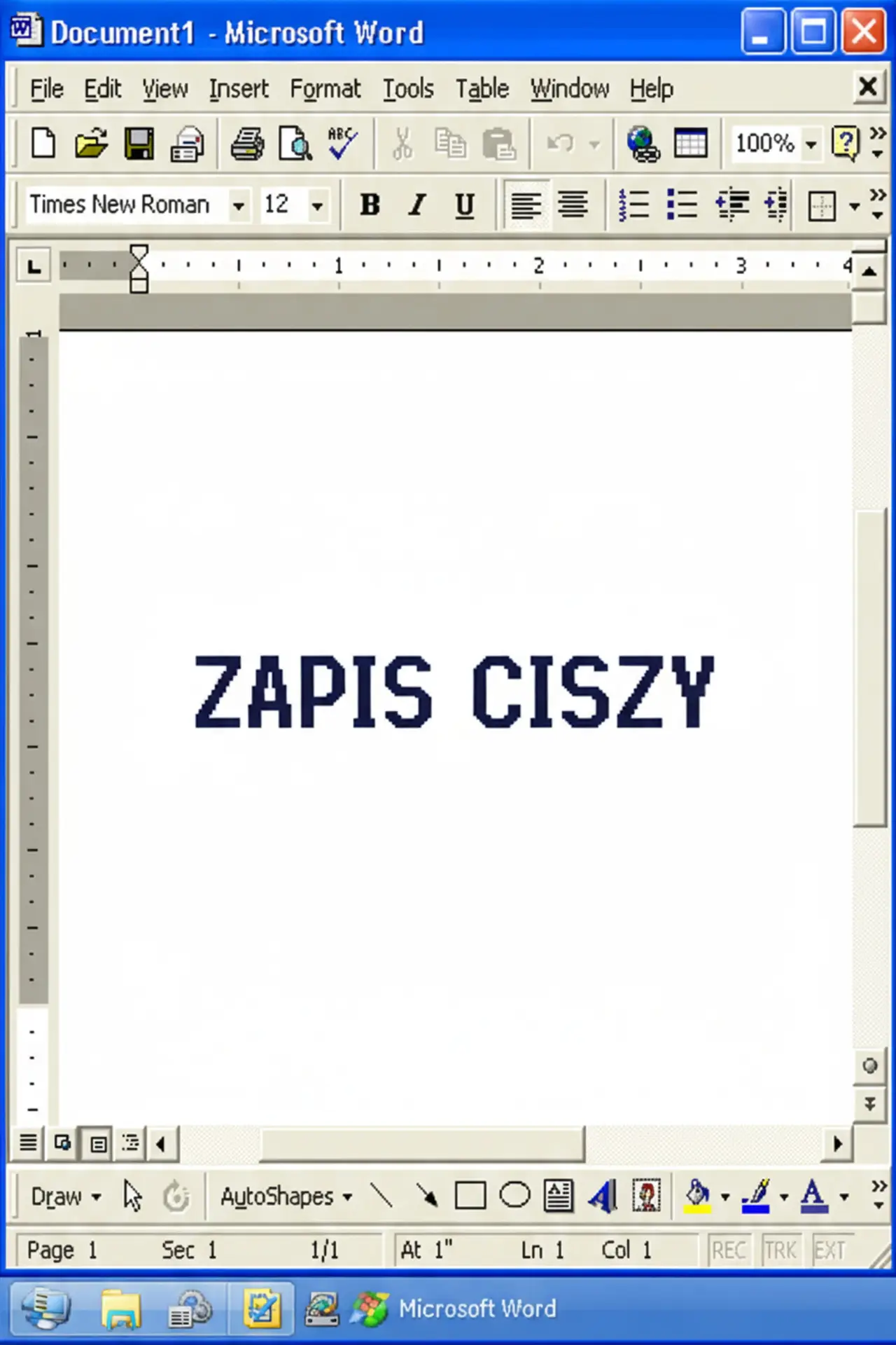 Plakat filmowy "Zapis Ciszy"