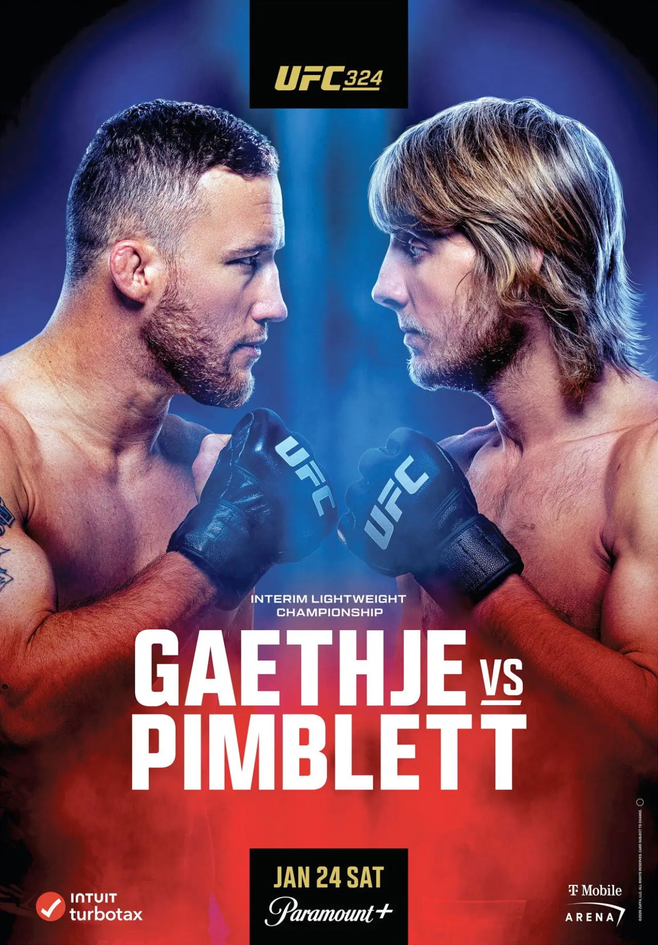 Plakat filmowy "UFC 324: Gaethje vs. Pimblett"