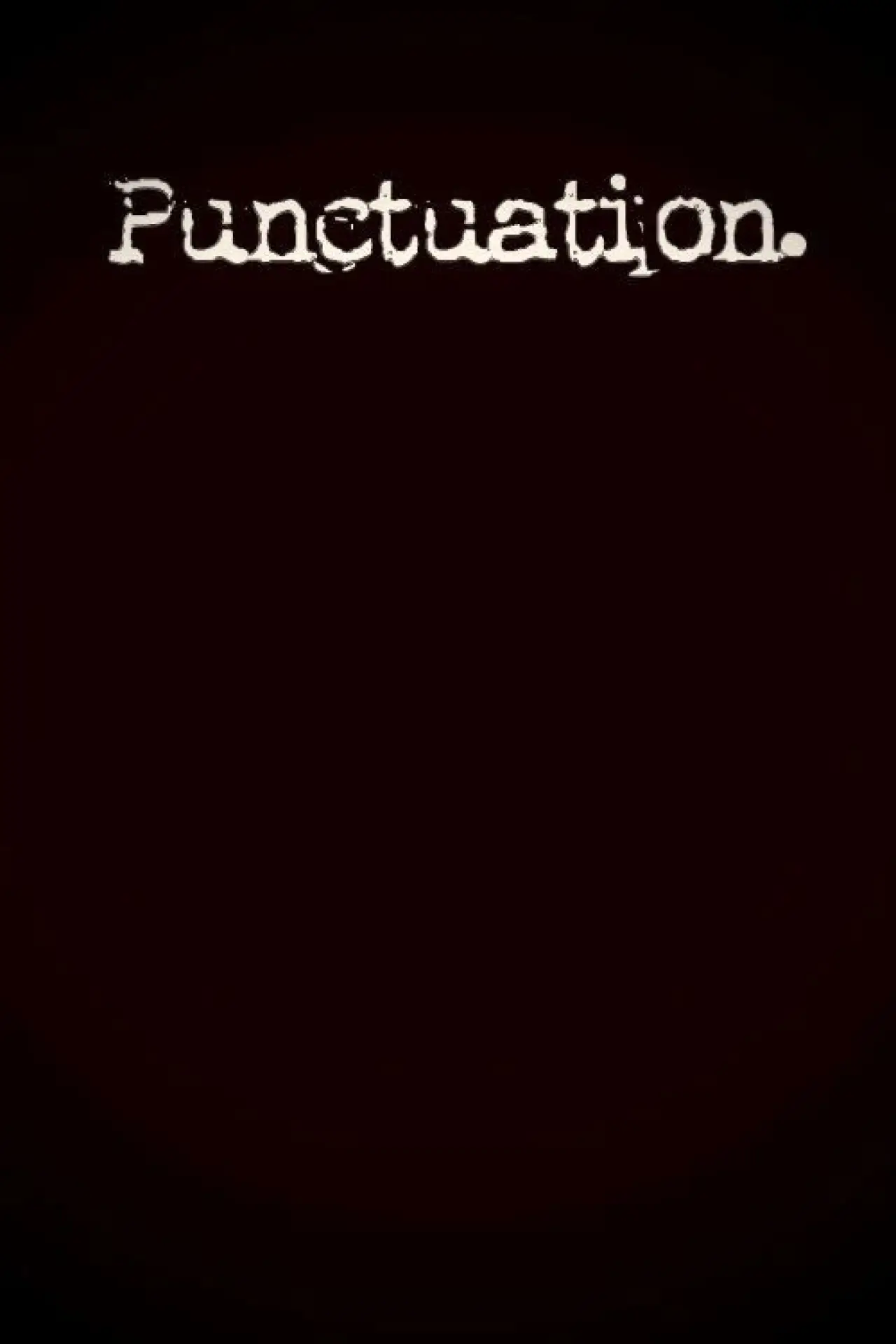 Plakat filmowy "Punctuation."