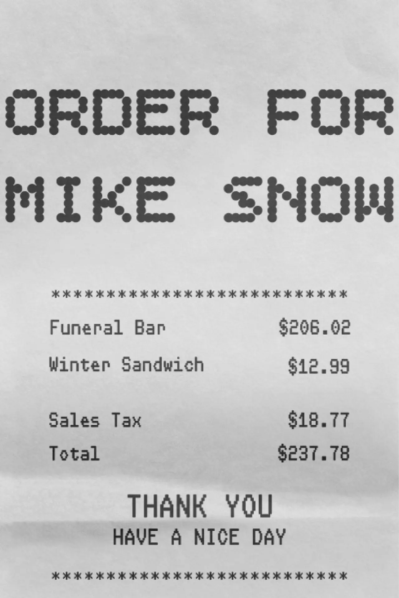 Plakat filmowy "Order for Mike Snow"