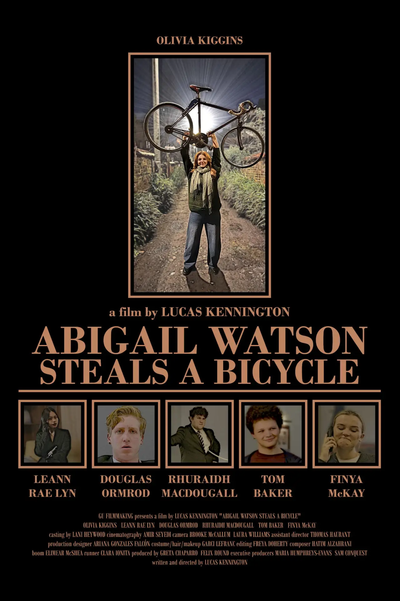 Plakat filmowy "Abigail Watson Steals a Bicycle"