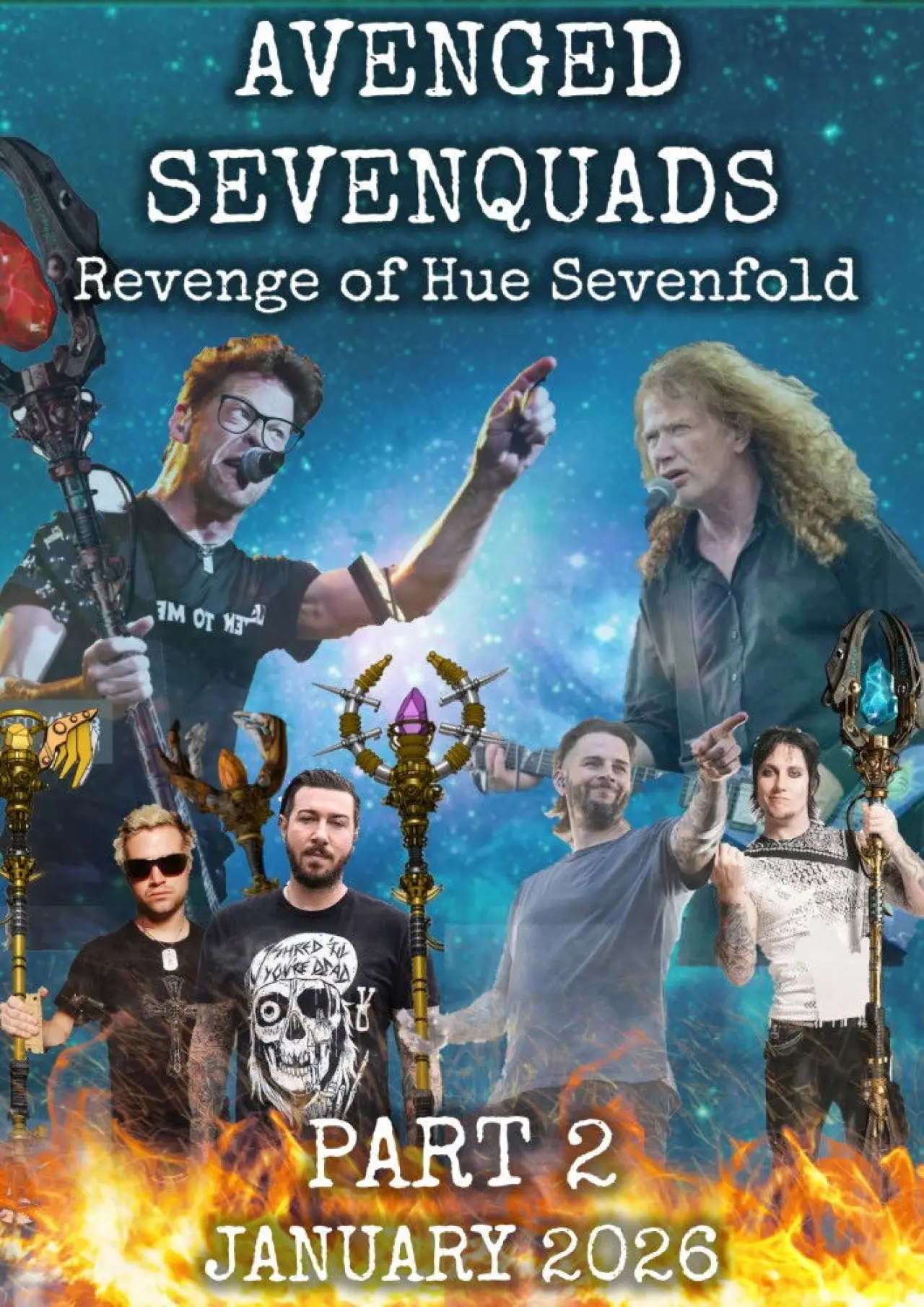 Plakat filmowy "Avenged Sevenquads: Revenge of Hue Sevenfold: Part 2"