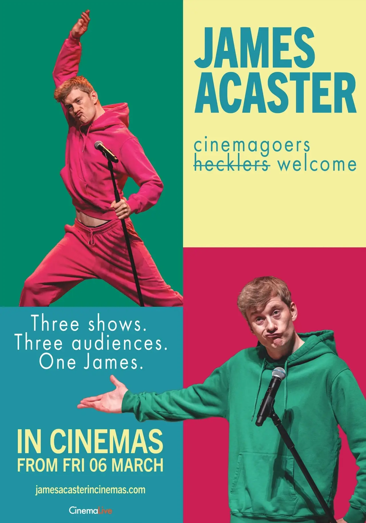 Plakat filmowy "James Acaster: Cinemagoers Welcome"
