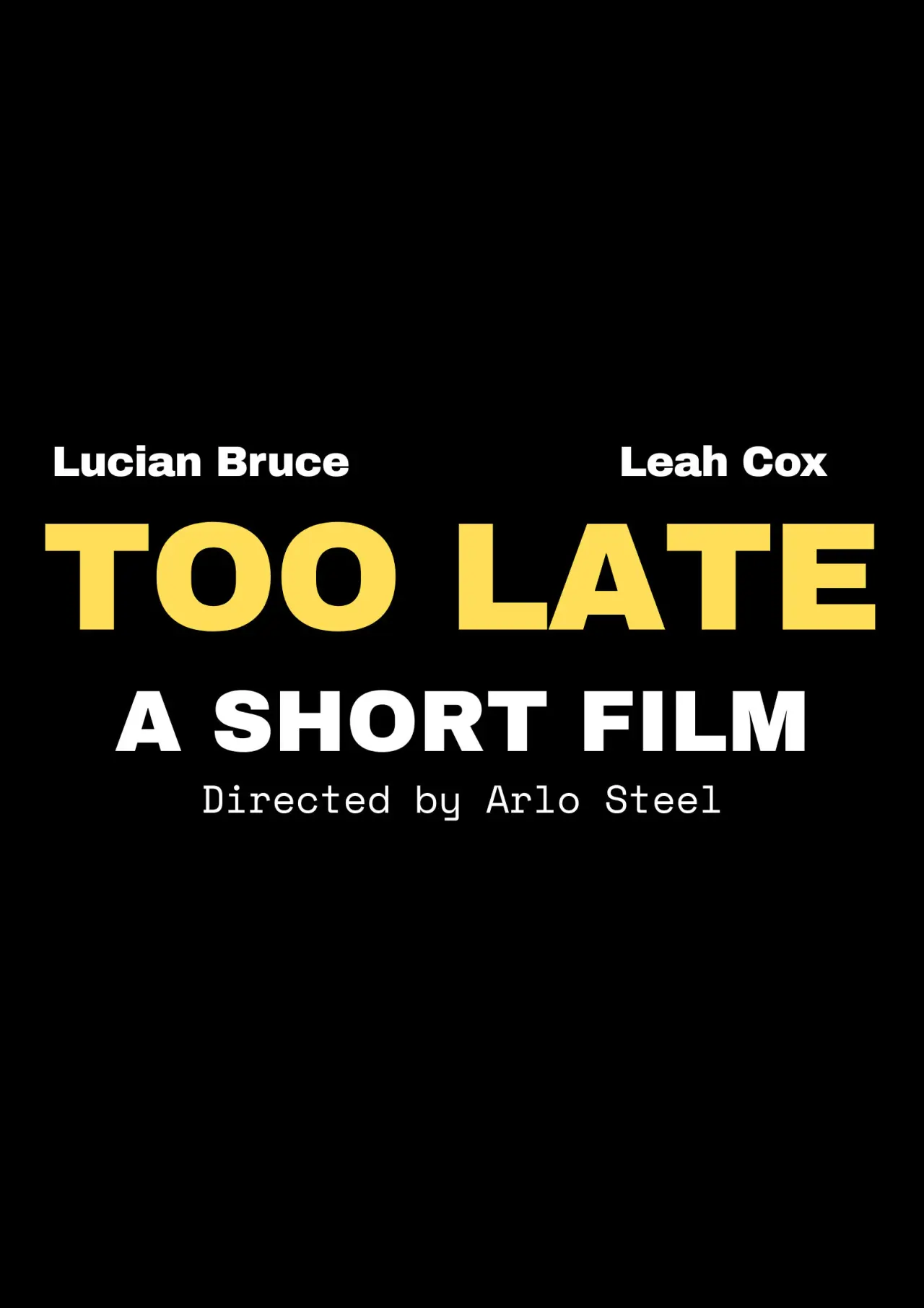 Plakat filmowy "Too Late"