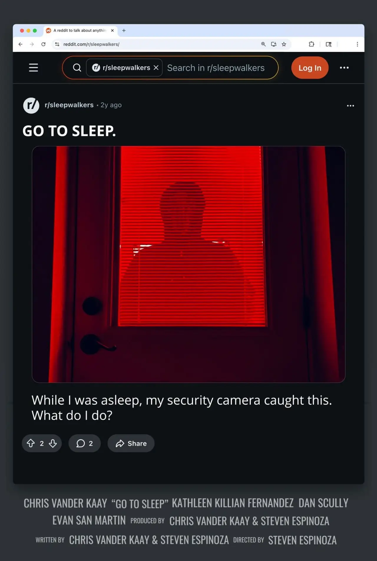 Plakat filmowy "Go to Sleep"