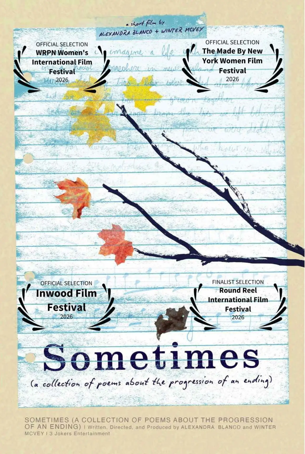 Plakat filmowy "Sometimes: A Collection of Poems About the Progression of an Ending"