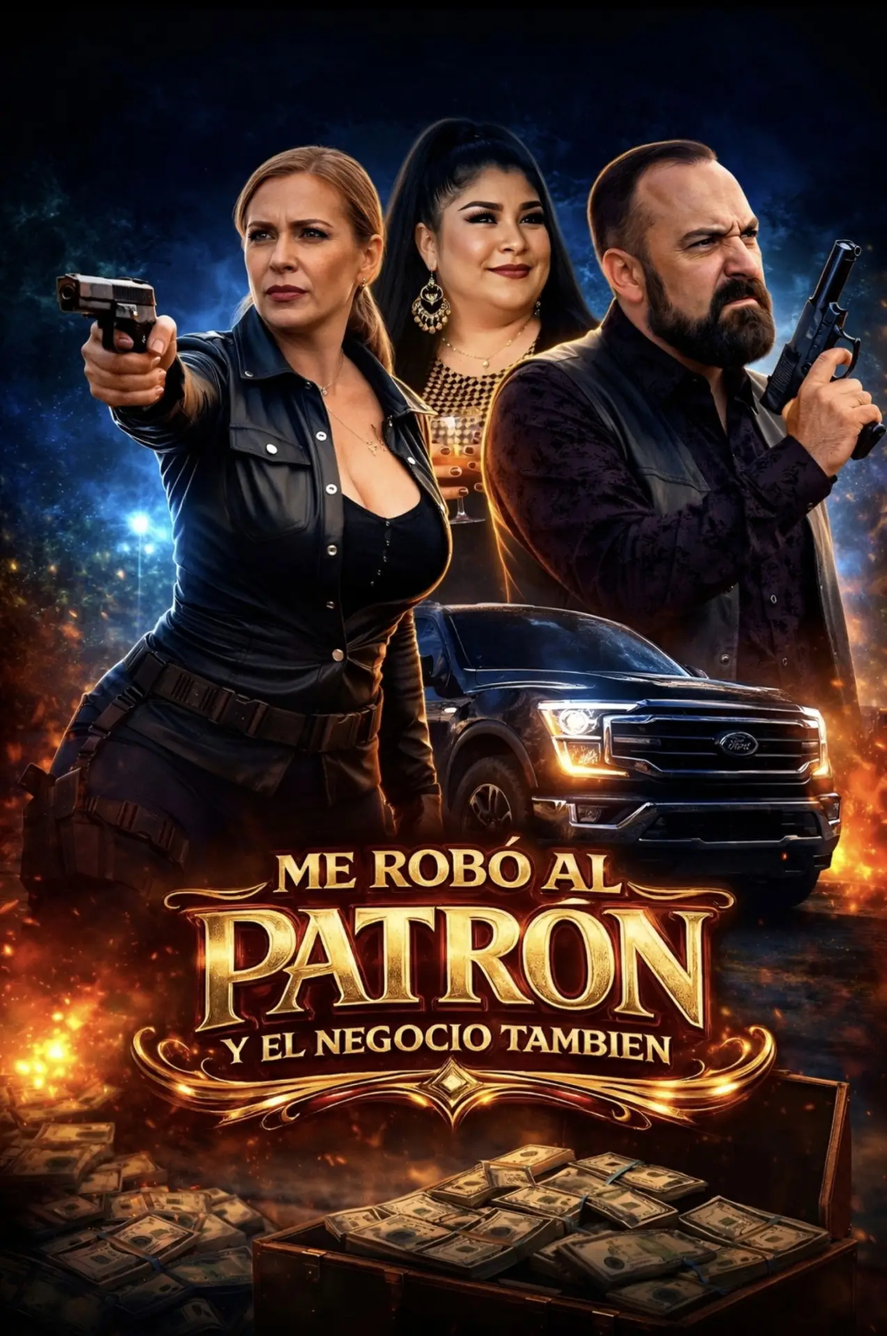 Plakat filmowy "Me Robo Al Patron Y El Negocio Tambien"