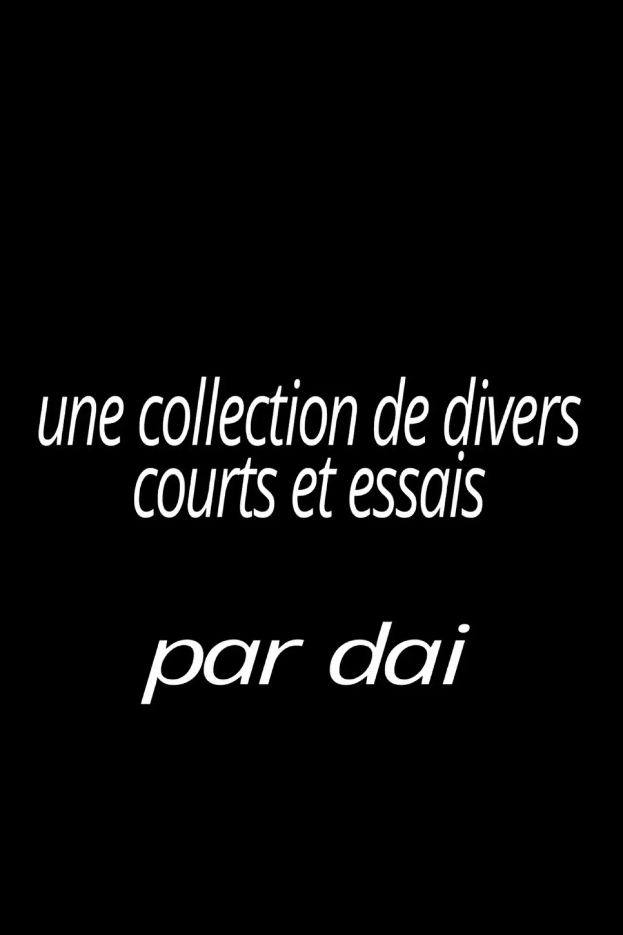 Plakat filmowy "collection de divers courts et essais"