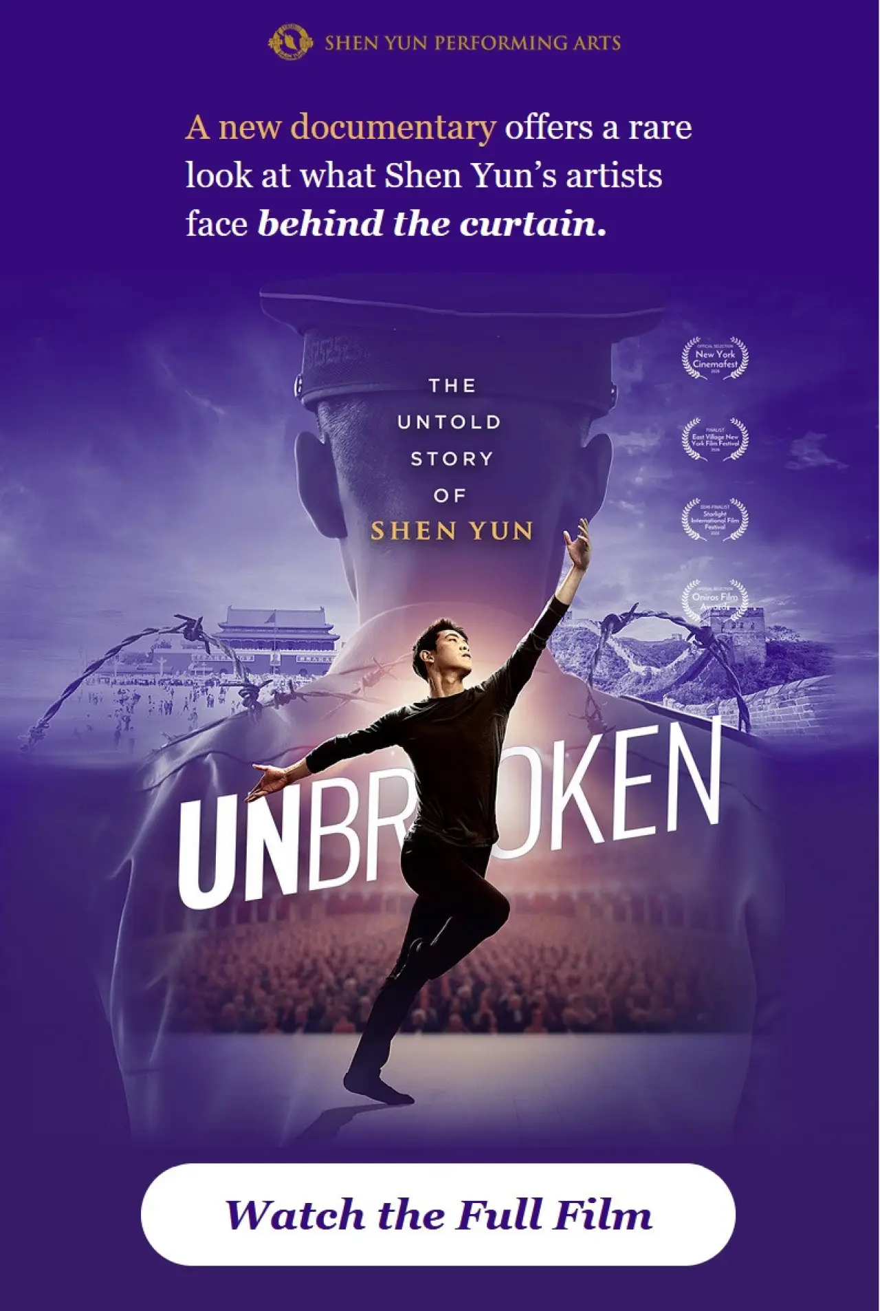 Plakat filmowy "UNBROKEN: The Untold Story of Shen Yun"