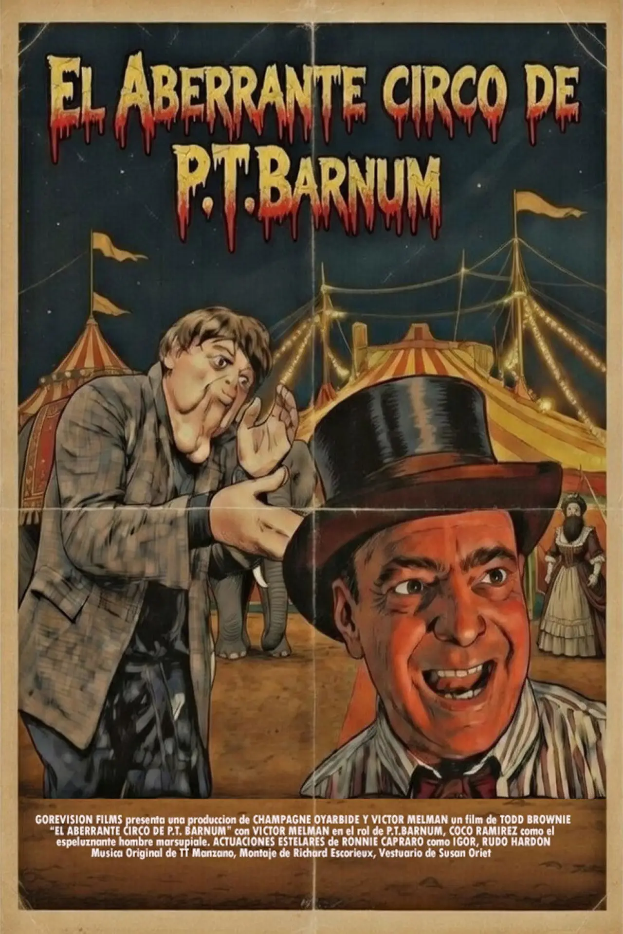 Plakat filmowy "El Aberrante circo de P.T. Barnum"