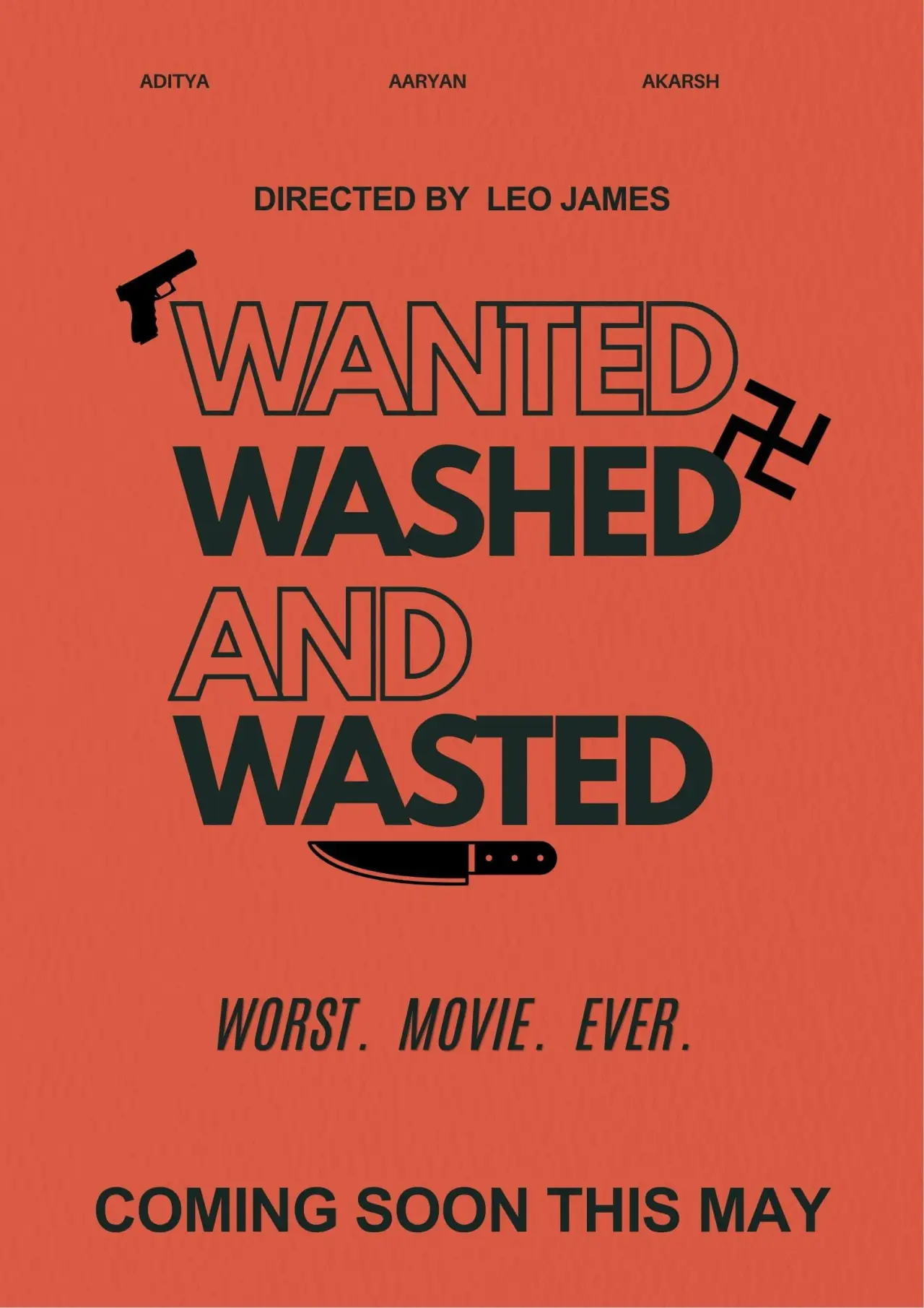 Plakat filmowy "Wanted, Wasted And Washed."