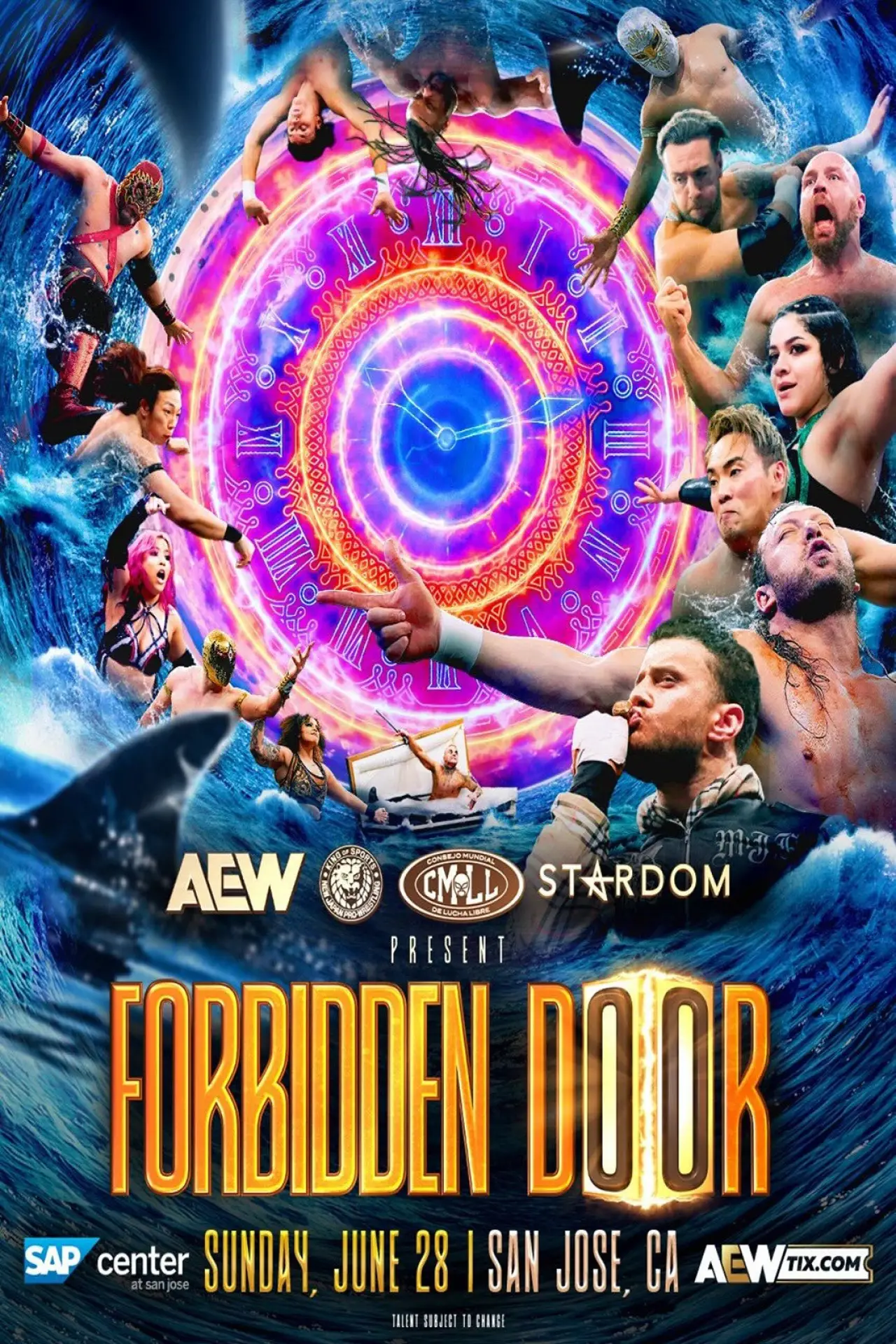 Plakat filmowy "AEW x NJPW x CMLL x Stardom Present Forbidden Door 2026"