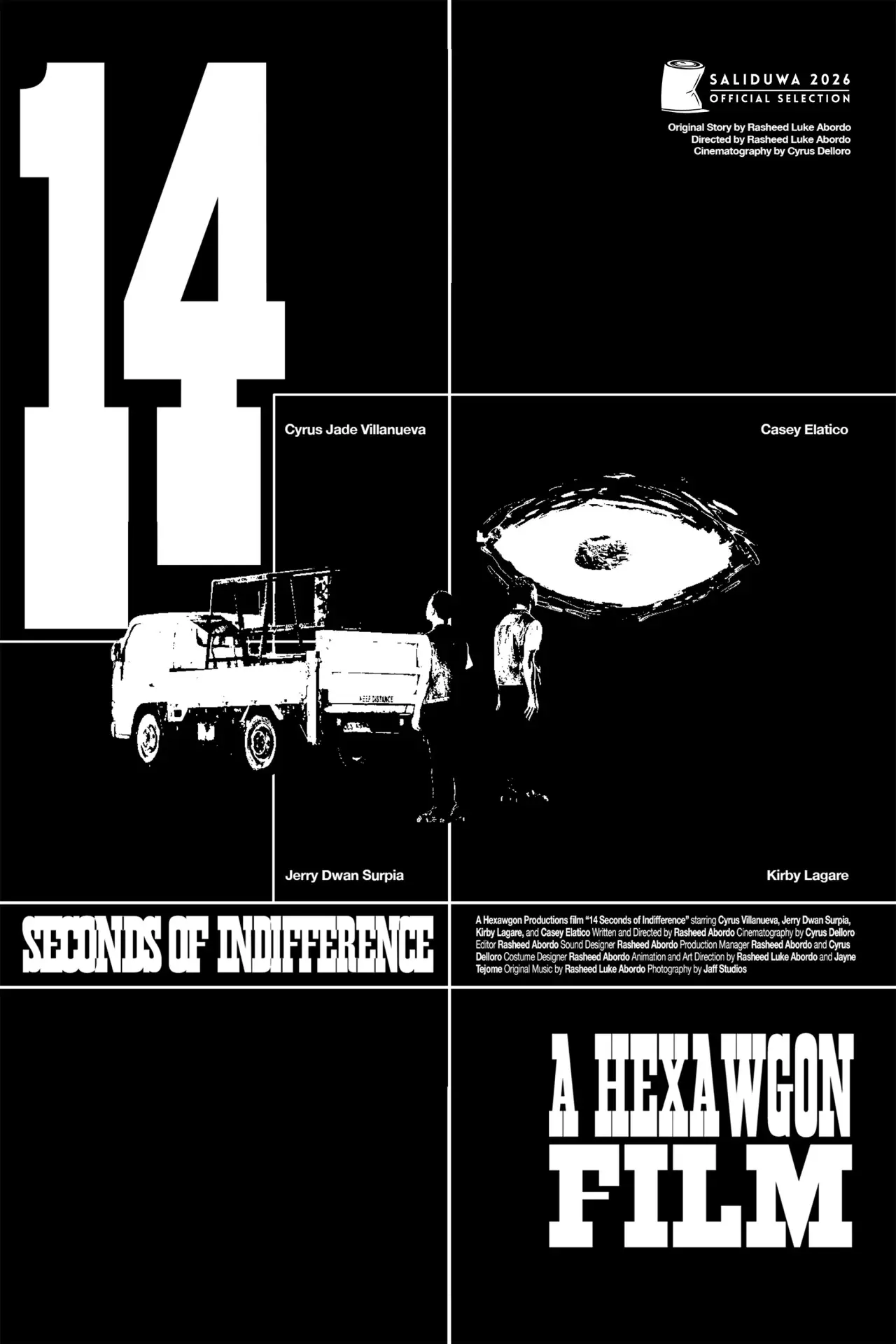 Plakat filmowy "14 Seconds of Indifference (By A Cosmic Deity Watching Me)"