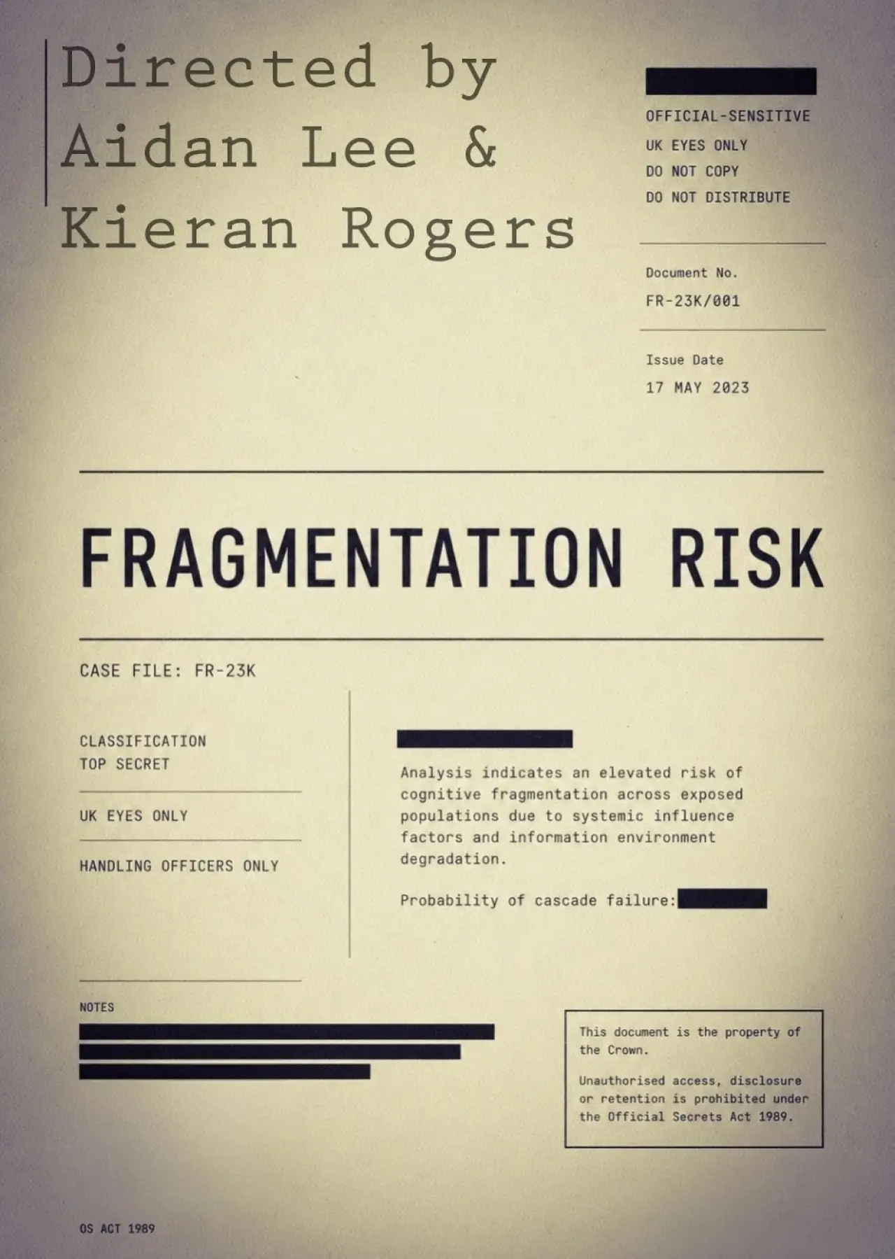 Plakat filmowy "Fragmentation Risk"