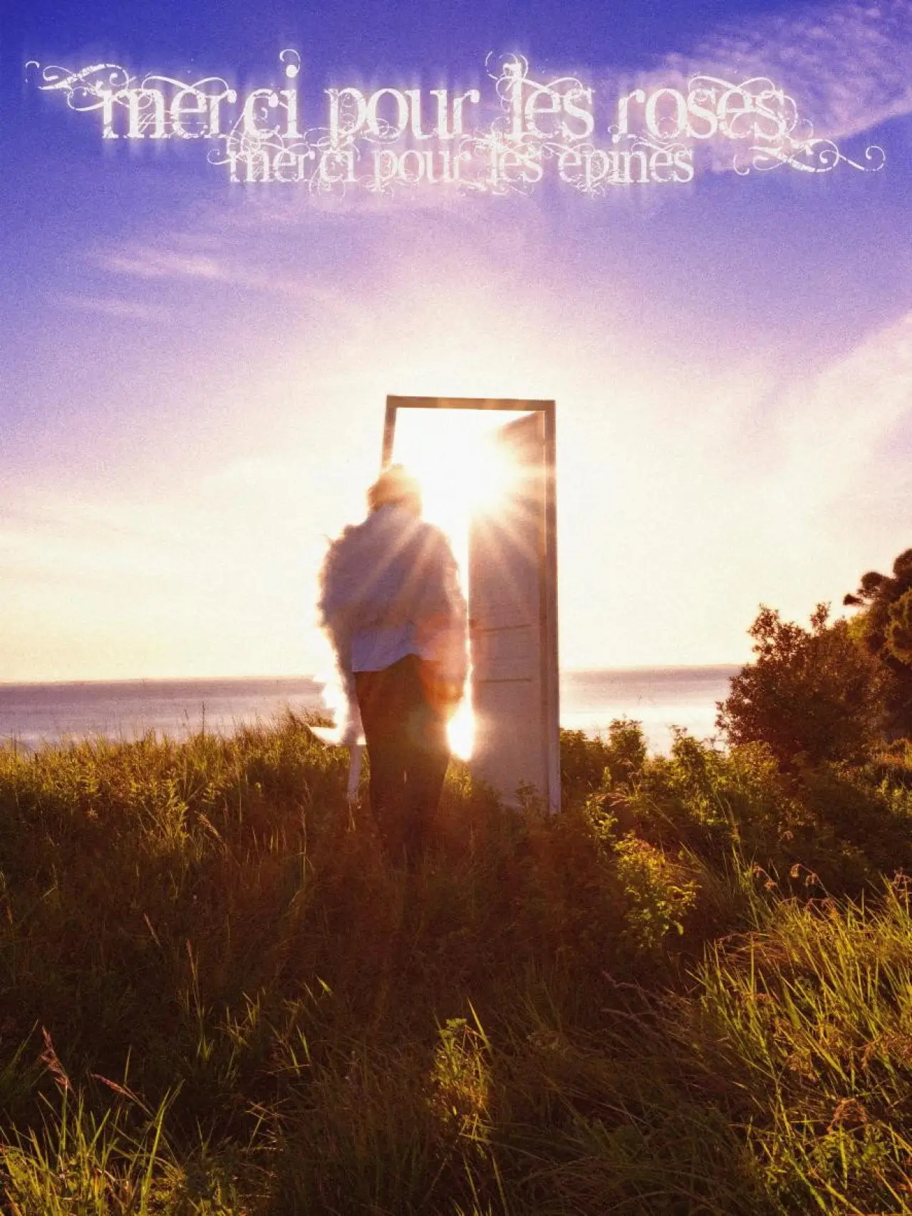 Plakat filmowy "Merci pour les roses, merci pour les épines"