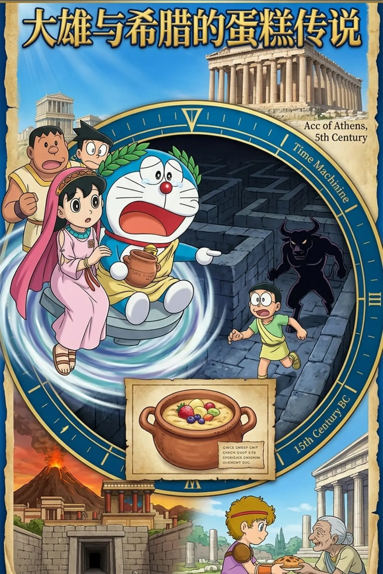 Plakat filmowy "ドラえもん 誕生日スペシャル：のび太とギリシャのケーキ伝説"