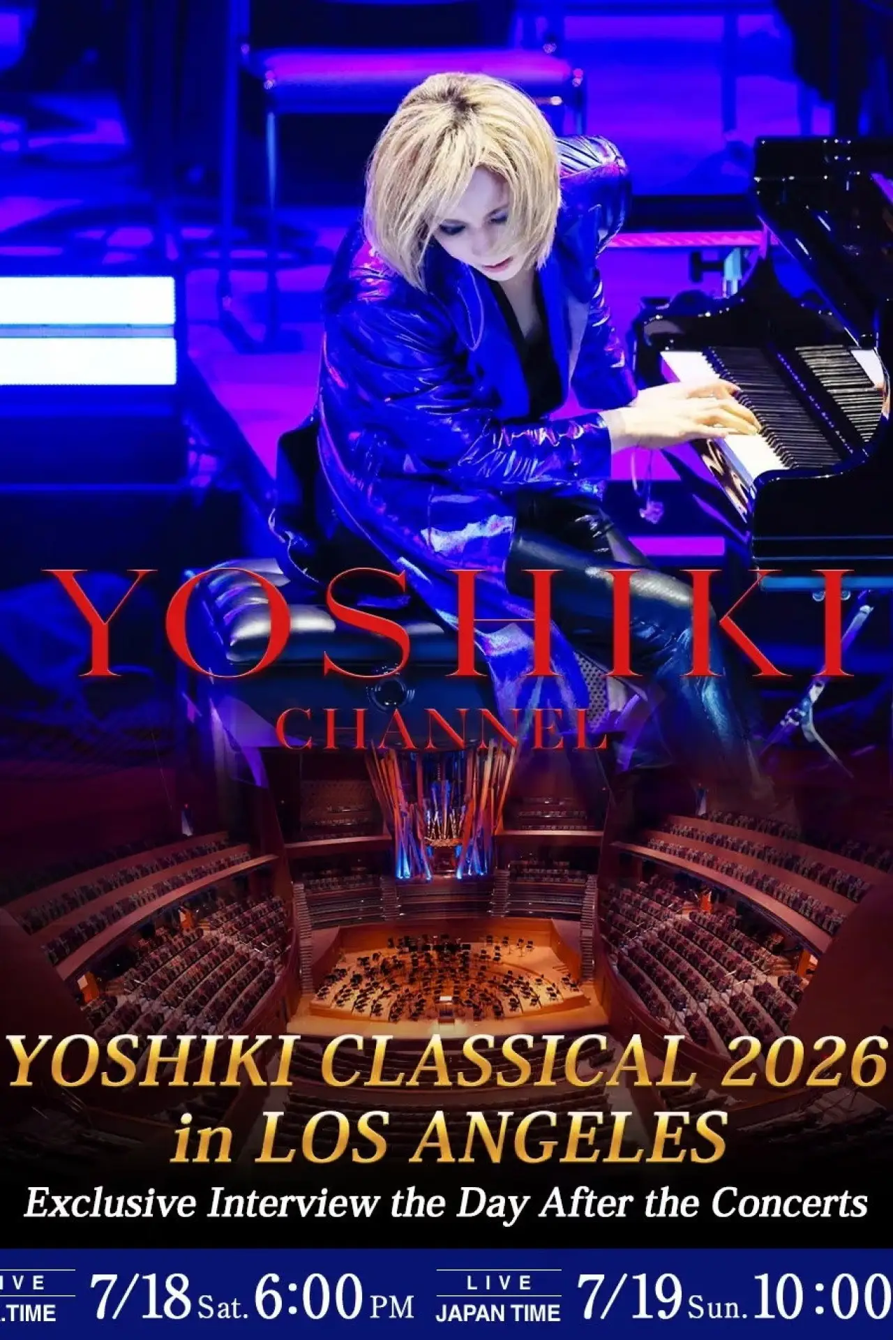 Plakat filmowy "YOSHIKI CLASSICAL 2026 in LOS ANGELES at WALT DISNEY CONCERT HALL “VIOLET NIGHT”"