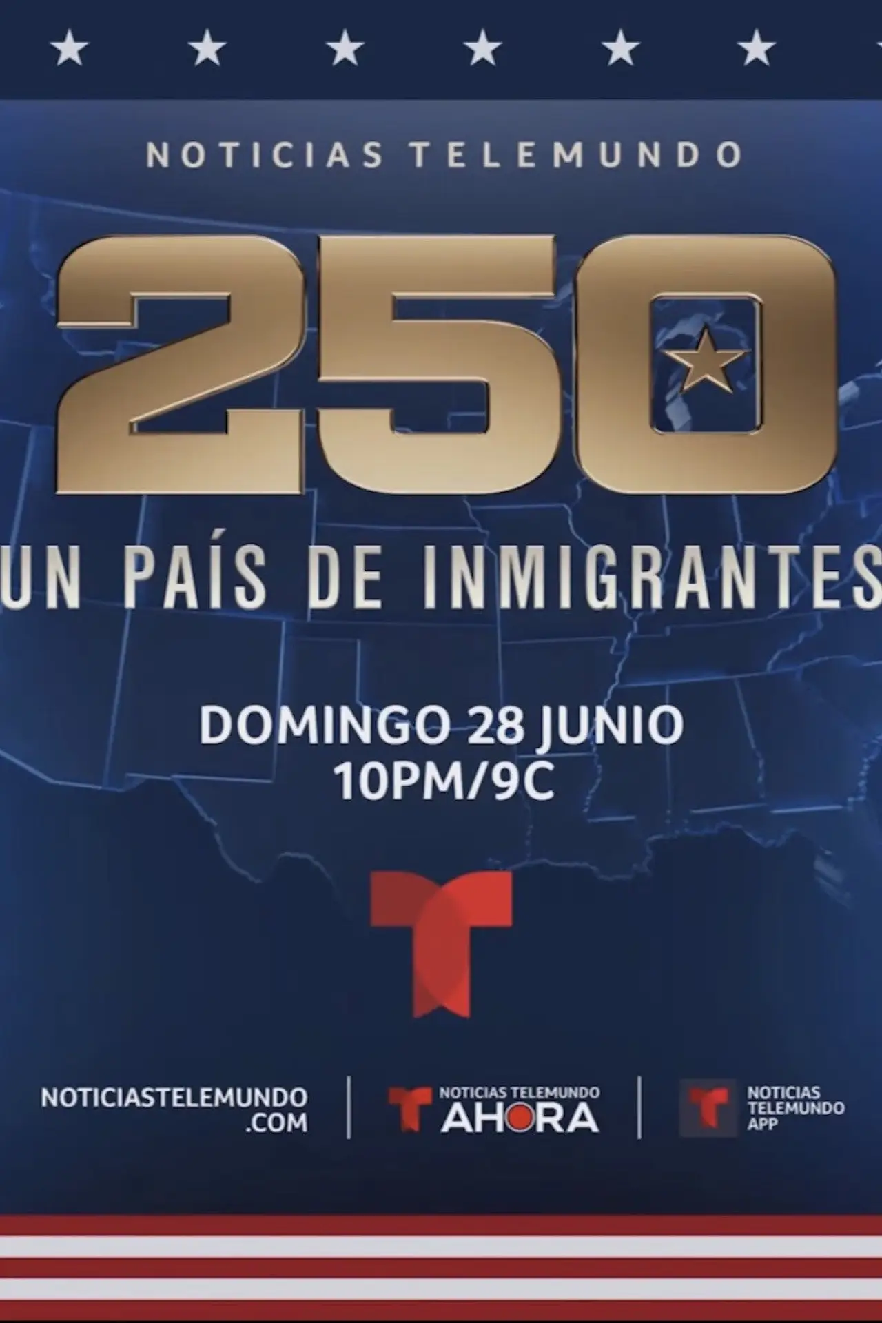 Plakat filmowy "Estados Unidos: 250 Un País de Inmigrantes"