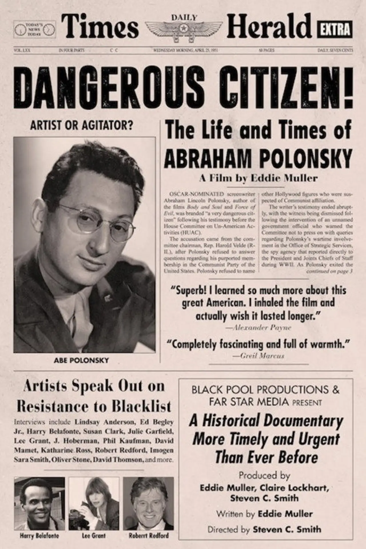 Plakat filmowy "Dangerous Citizen: The Life and Times of Abraham Polonsky"