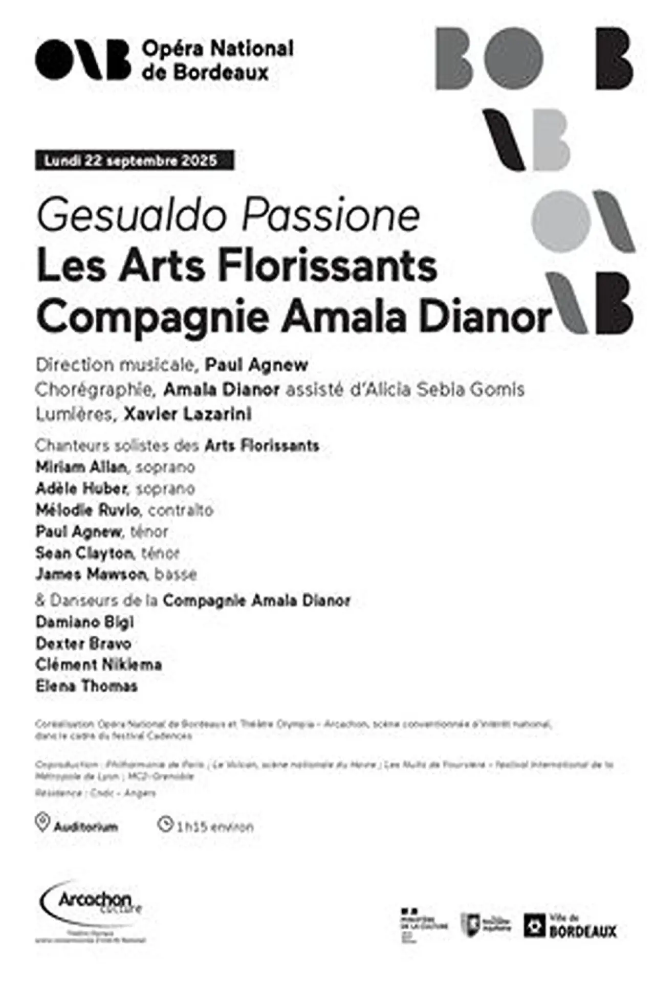 Plakat filmowy "Amala Dianor et Les Arts Florissants : Gesualdo Passione Nuits de Fourvière 2026"