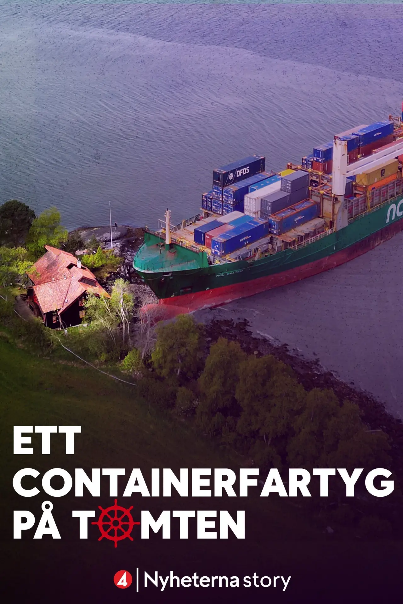 Plakat filmowy "Ett containerfartyg på tomten"