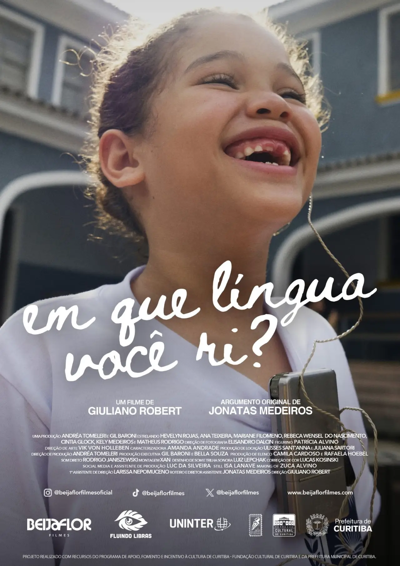 Plakat filmowy "Em Que Língua Você Ri?"