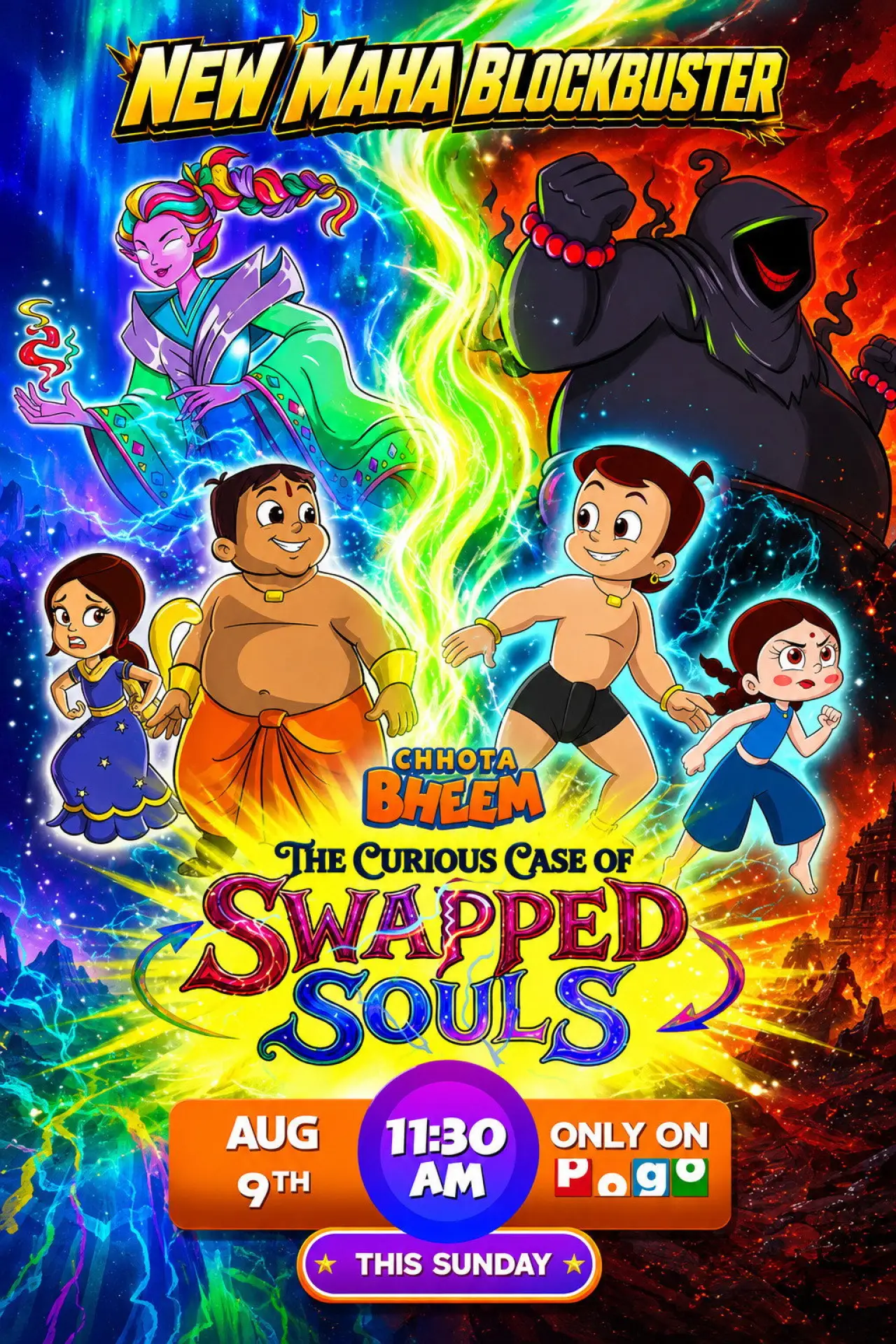 Plakat filmowy "Chhota bheem the curious case of  swapped souls"