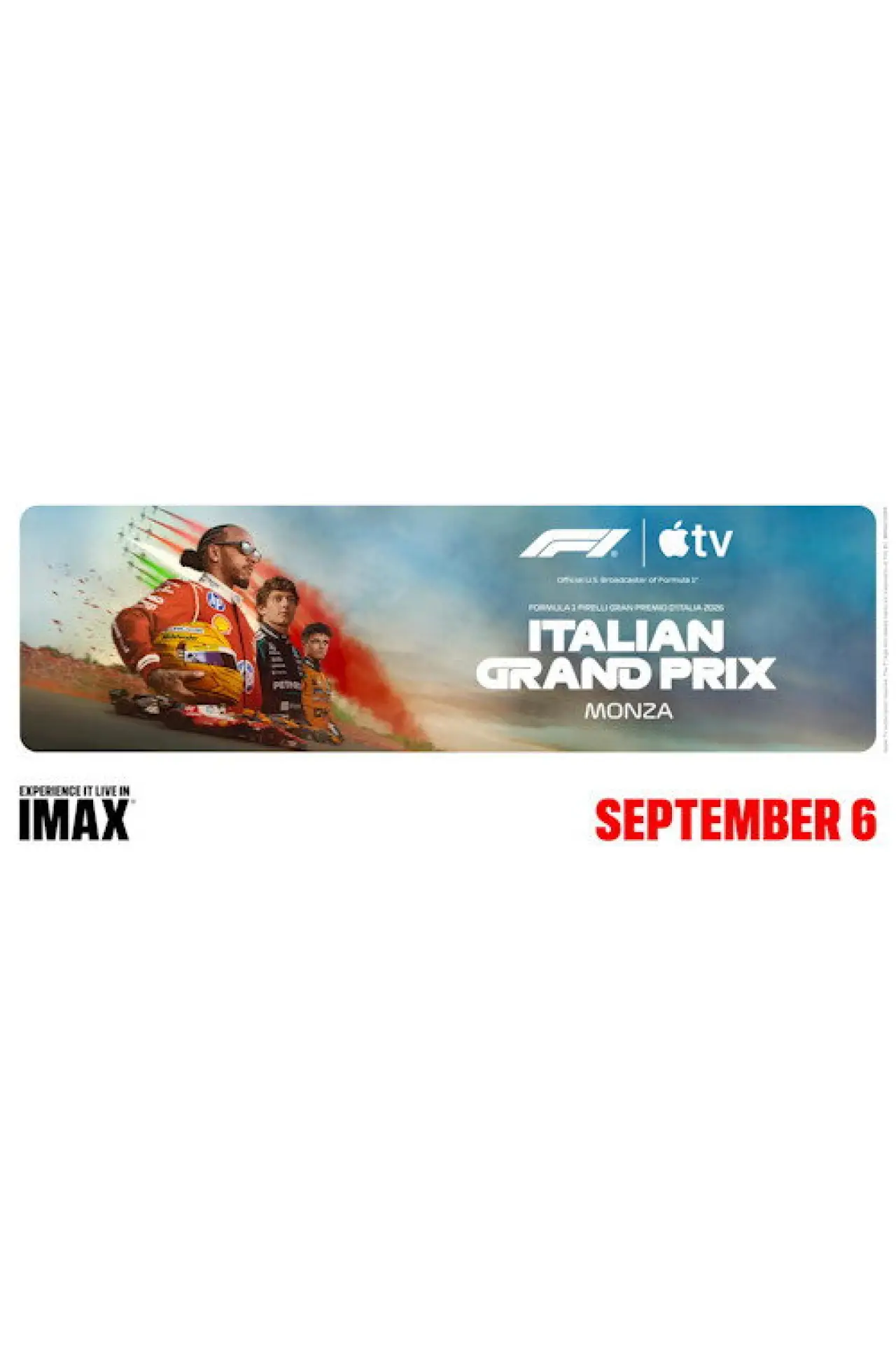 Plakat filmowy "F1 on Apple TV Live in IMAX: Italy Race"