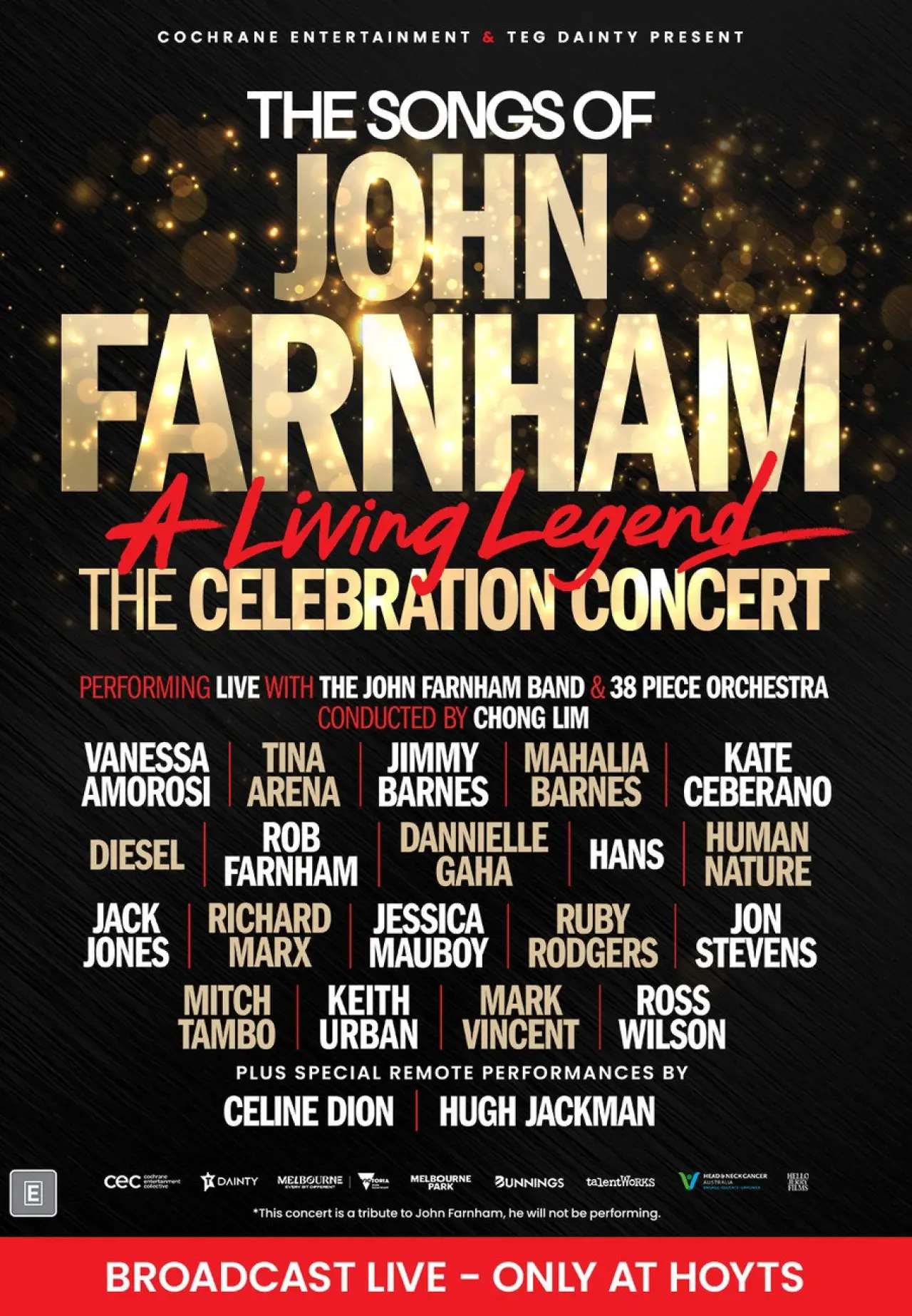 Plakat filmowy "THE SONGS OF JOHN FARNHAM: A LIVING LEGEND – THE CELEBRATION CONCERT"