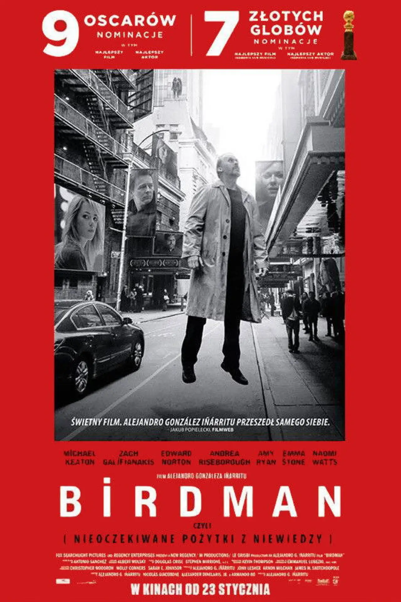 Plakat filmowy "Birdman czyli (nieoczekiwane pożytki z niewiedzy)"