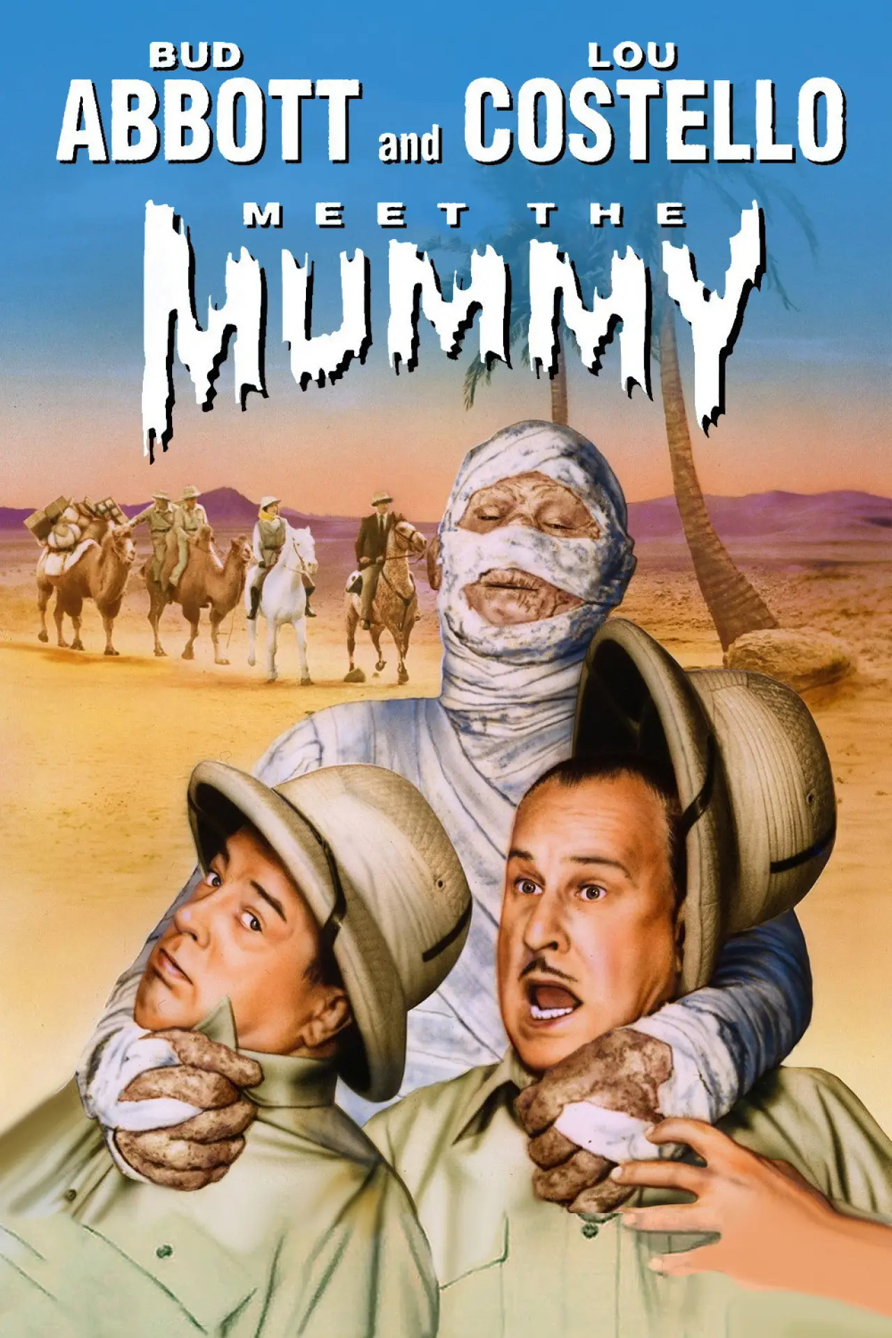 Plakat filmowy "Abbott i Costello spotykają Mumię"