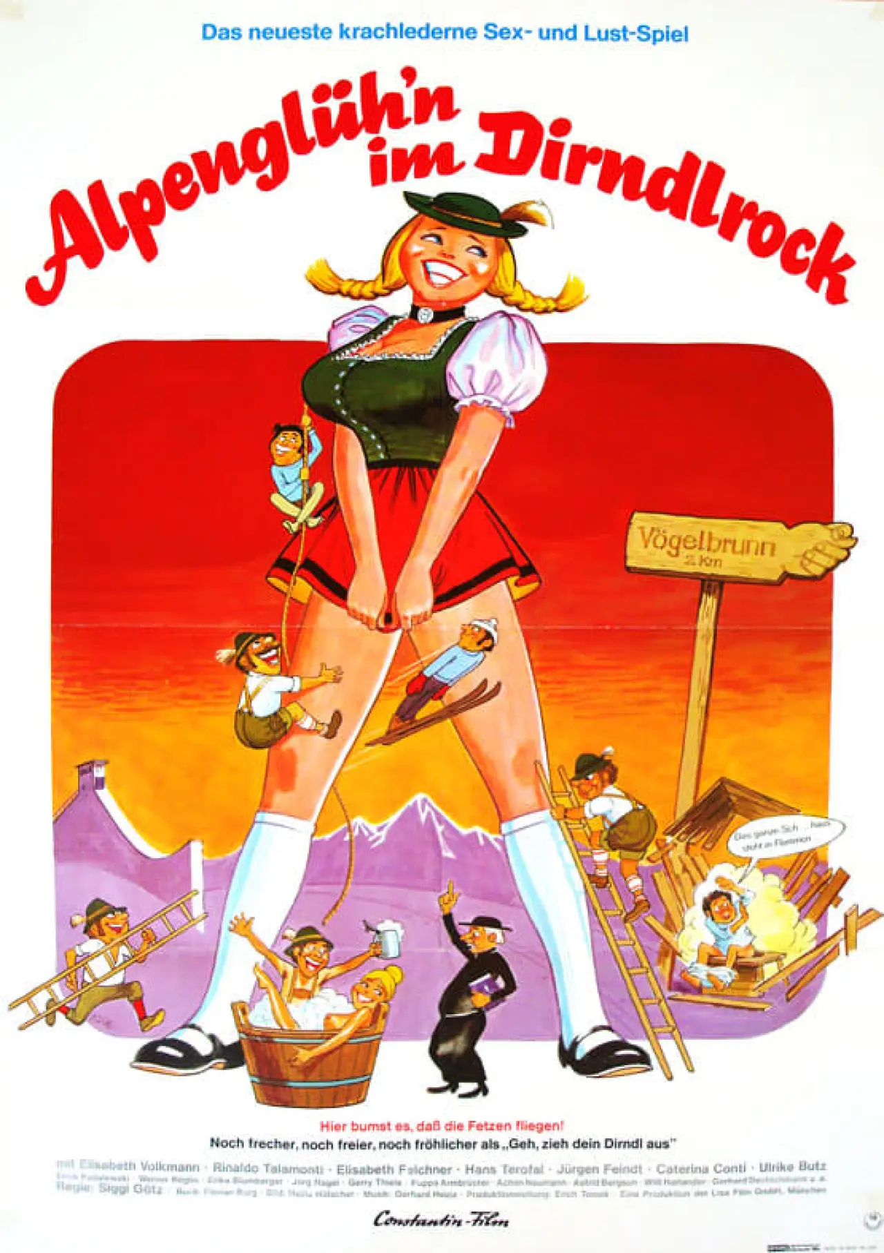 Plakat filmowy "Przypadki bawarskie: Żar alpejskich spódniczek"