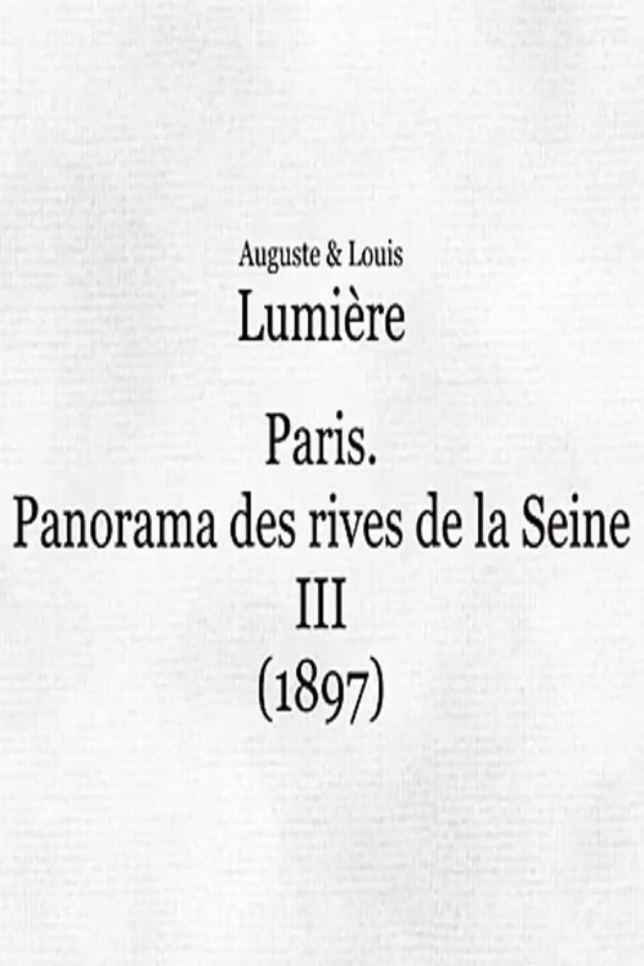 Plakat filmowy "Panorama des rives de la Seine à Paris, III"