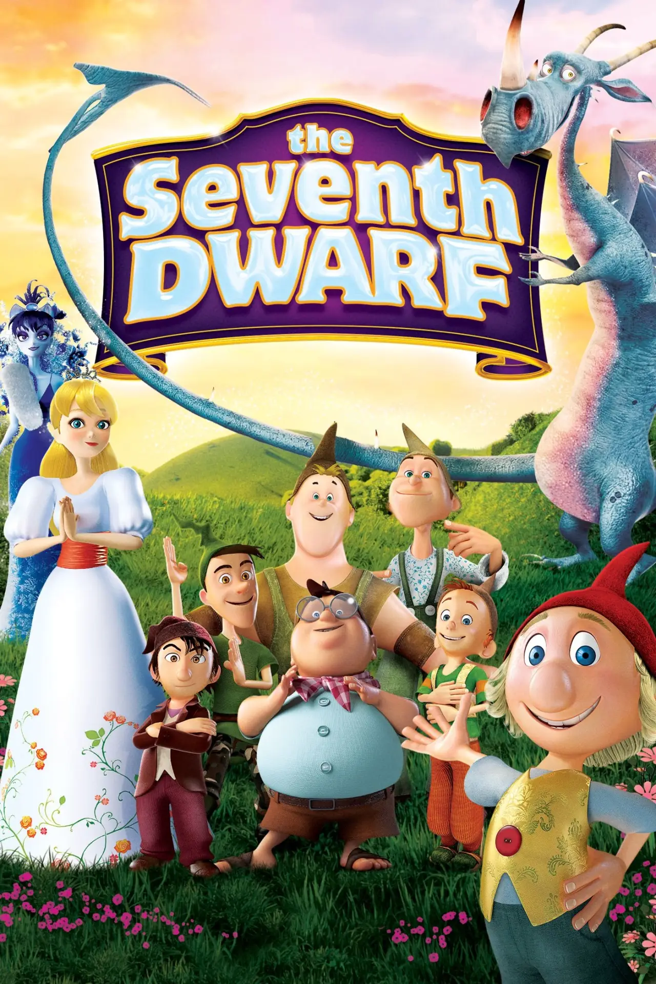 Plakat filmowy "Siedmiu krasnoludków ratuje Śpiącą Królewnę"