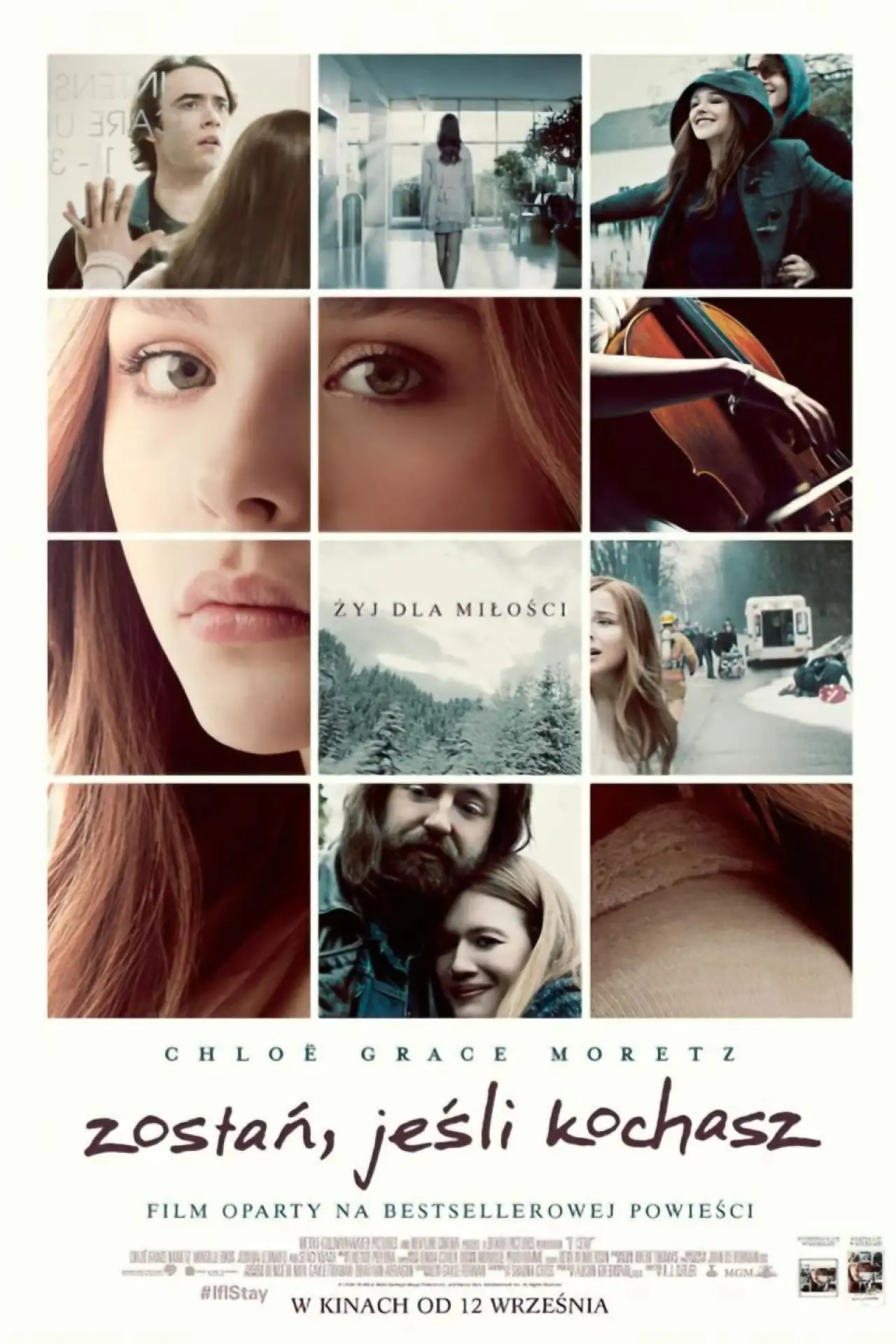 Plakat filmowy "Zostań, jeśli kochasz"
