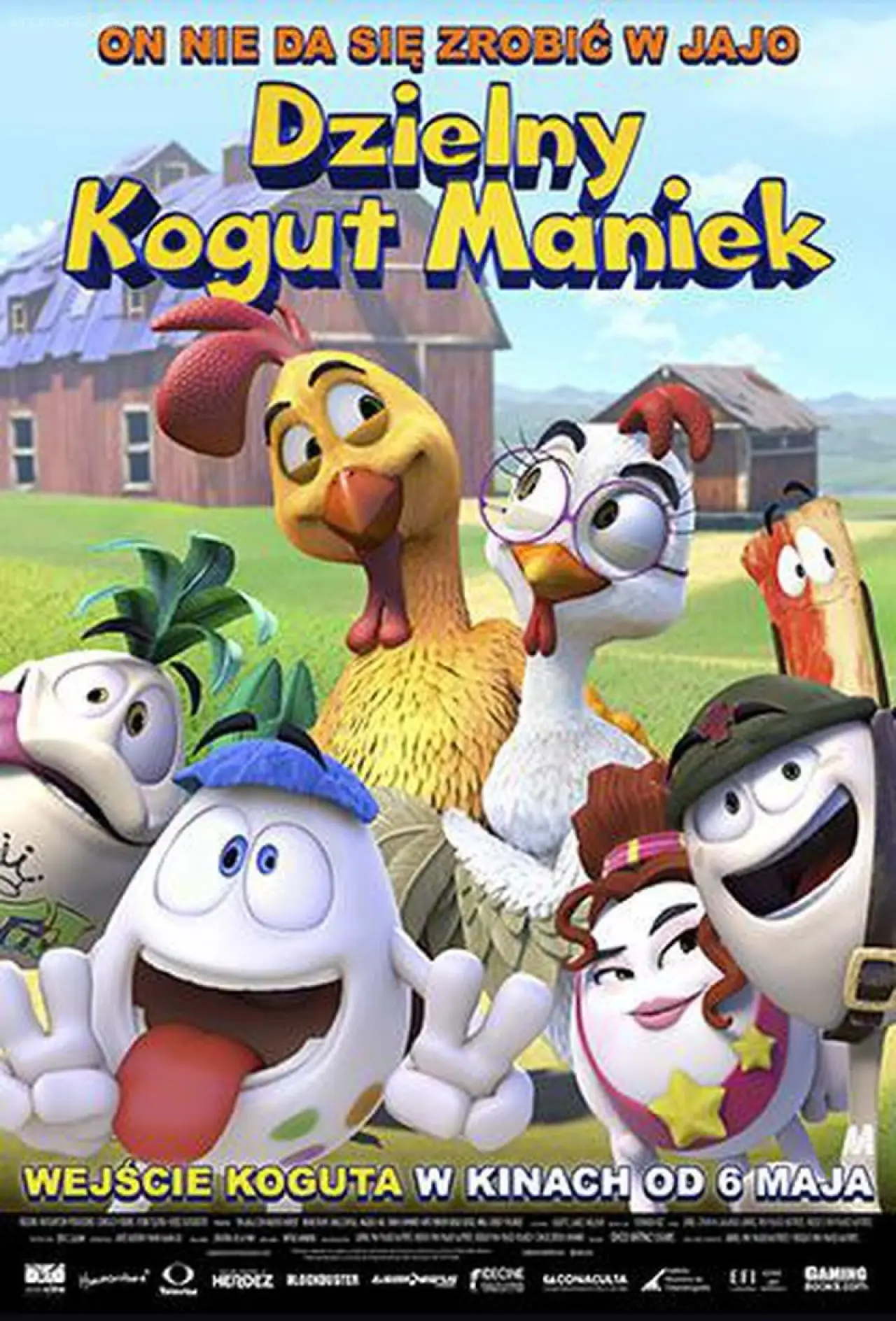 Plakat filmowy "Dzielny kogut Maniek"