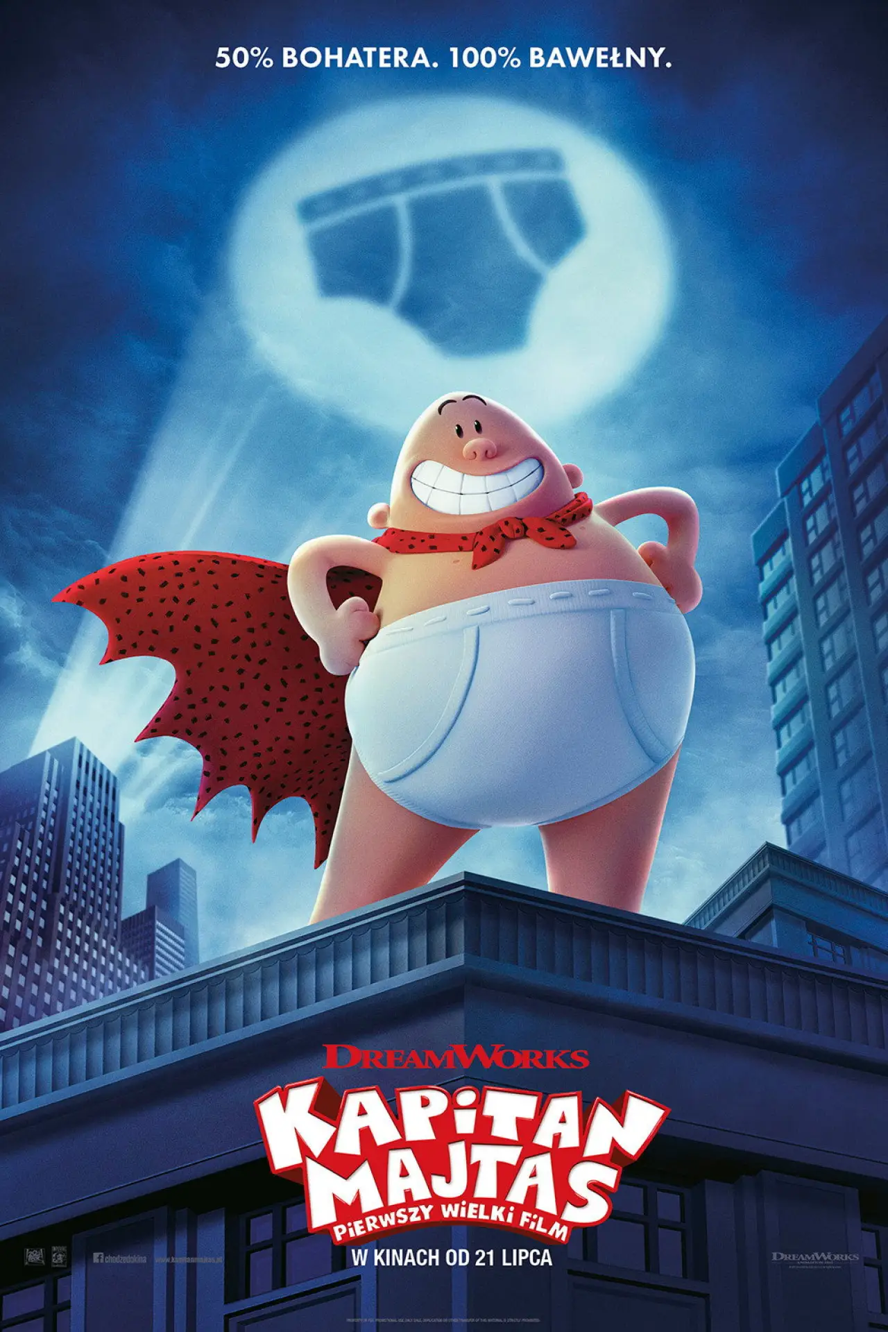 Plakat filmowy "Kapitan Majtas: Pierwszy wielki film"