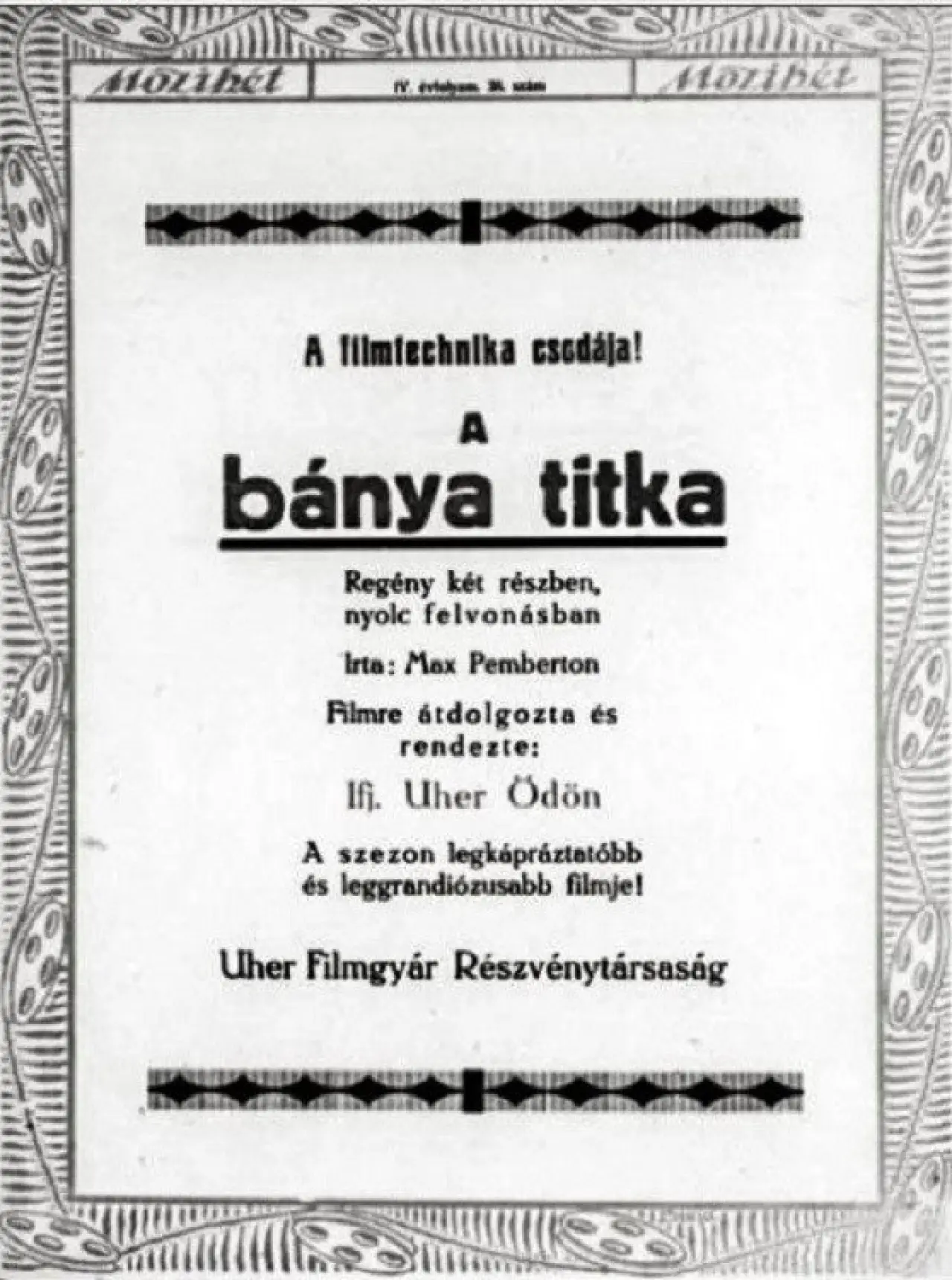 Plakat filmowy "A bánya titka"