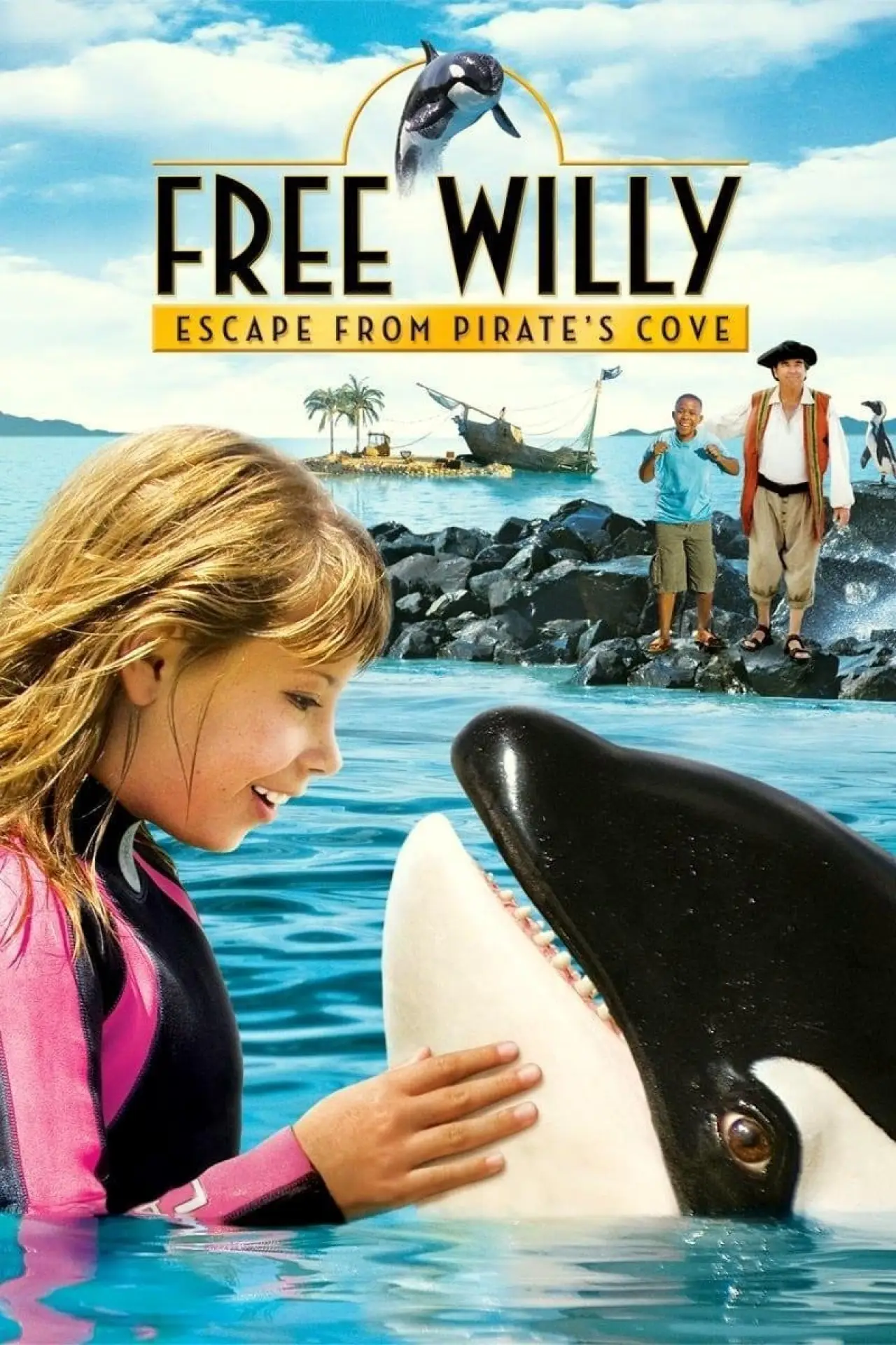 Plakat filmowy "Uwolnić Orkę 4: Ucieczka z Zatoki Piratów"